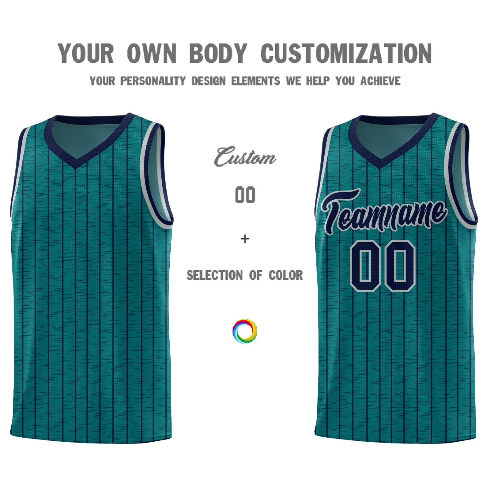 Custom Teal Custom Gray Pinstripe Retro Sets Uniform Basketball Jersey