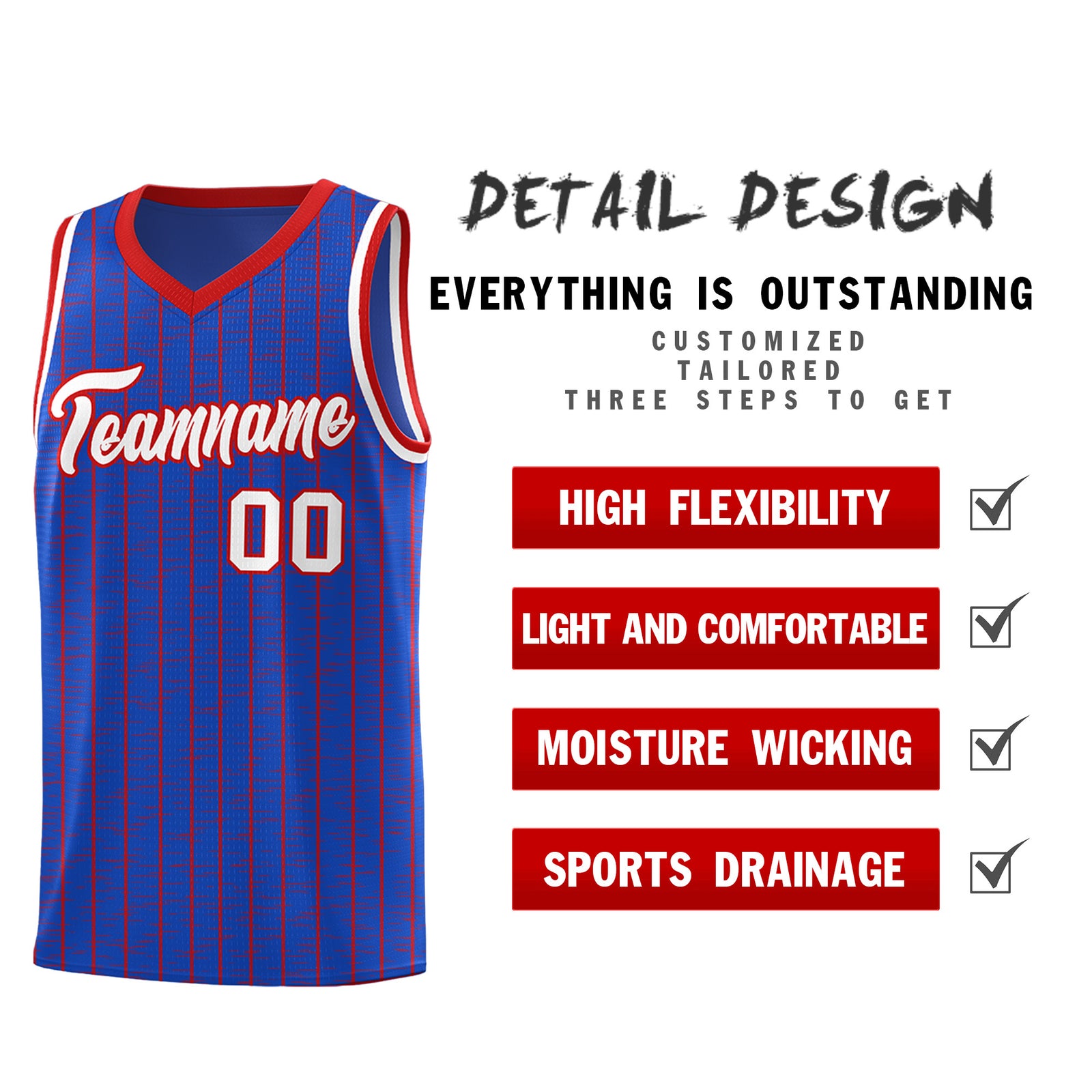Custom Royal Blue Custom Gray Pinstripe Retro Sets Uniform Basketball Jersey