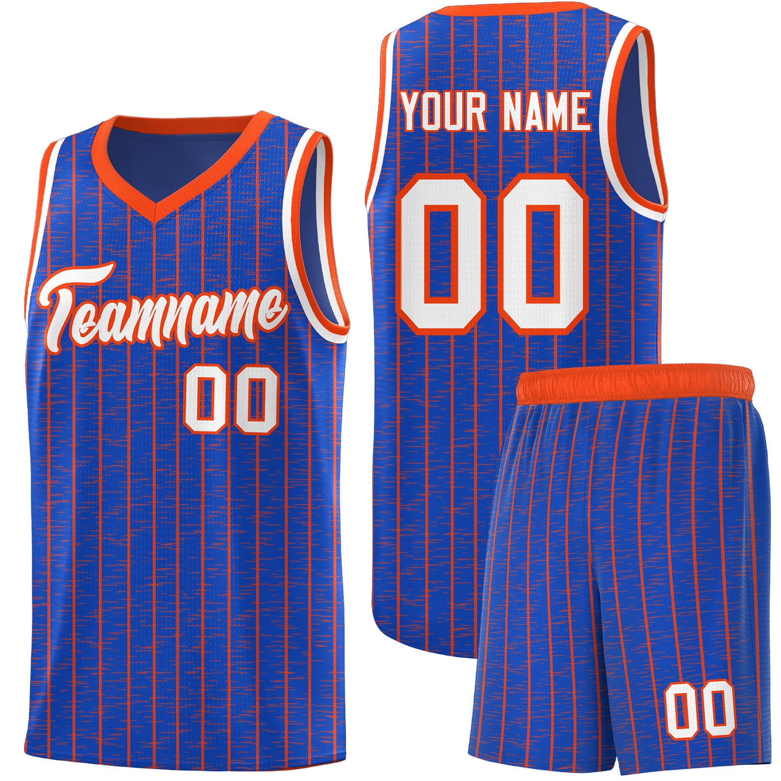 Custom Royal Blue Custom Gray Pinstripe Retro Sets Uniform Basketball Jersey