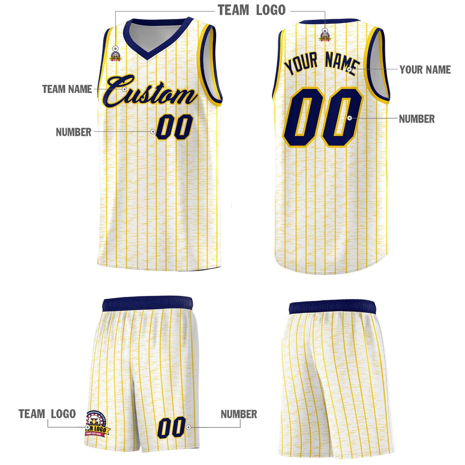 Custom White Custom Gray Pinstripe Retro Sets Uniform Basketball Jersey