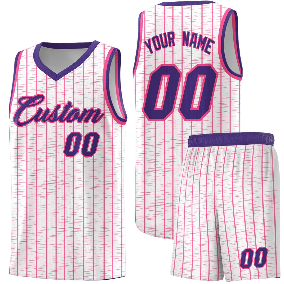Custom White Custom Gray Pinstripe Retro Sets Uniform Basketball Jersey