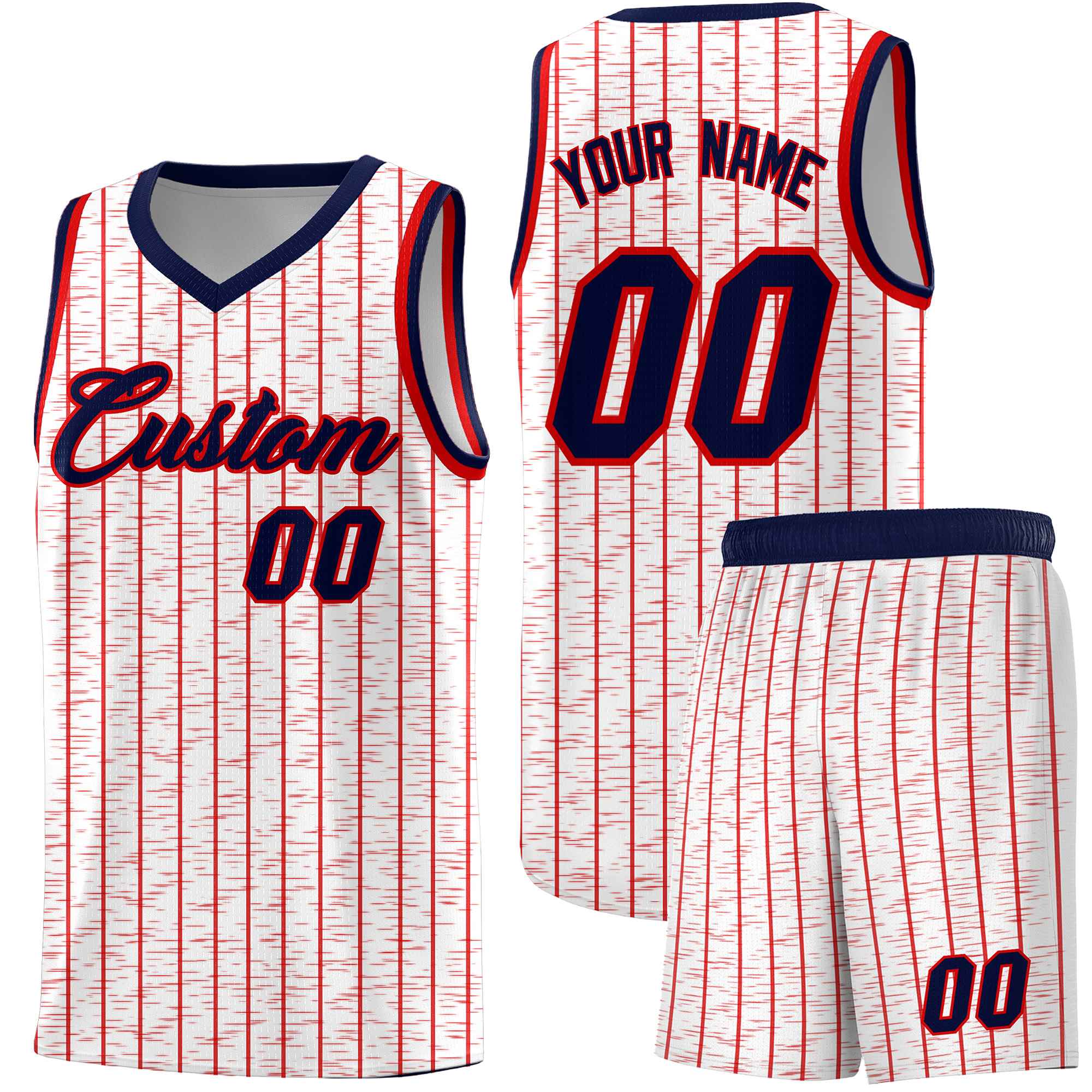 Custom White Custom Gray Pinstripe Retro Sets Uniform Basketball Jersey
