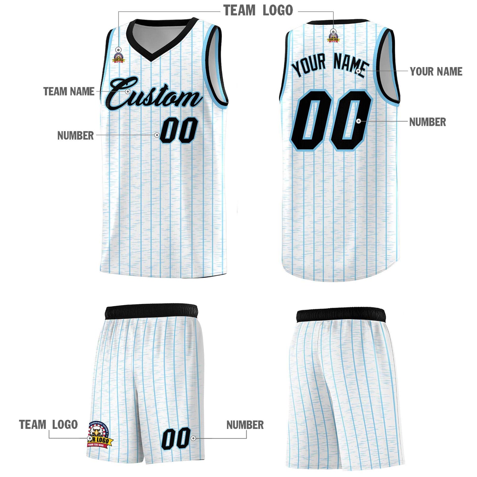 Custom White Custom Gray Pinstripe Retro Sets Uniform Basketball Jersey