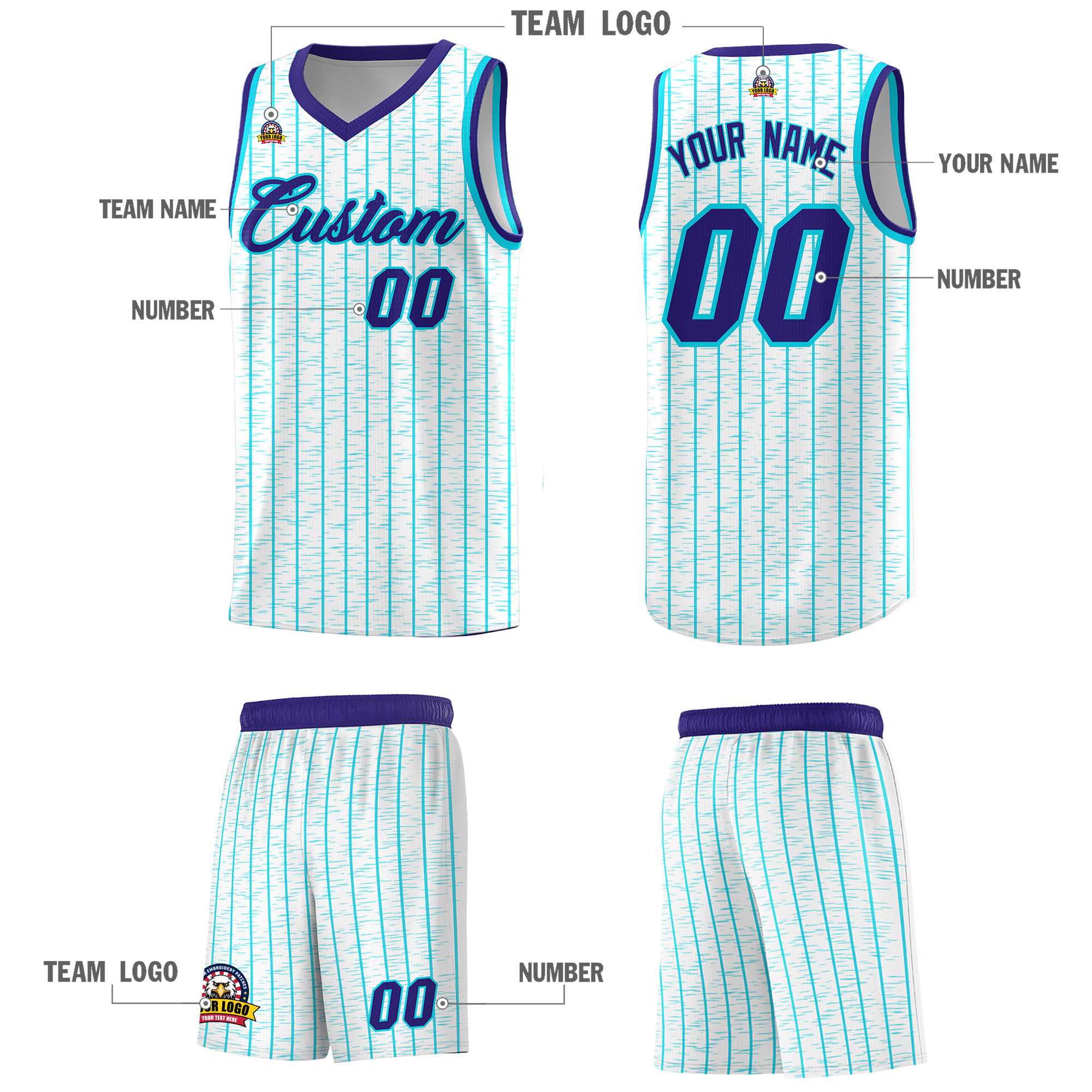 Custom White Custom Gray Pinstripe Retro Sets Uniform Basketball Jersey