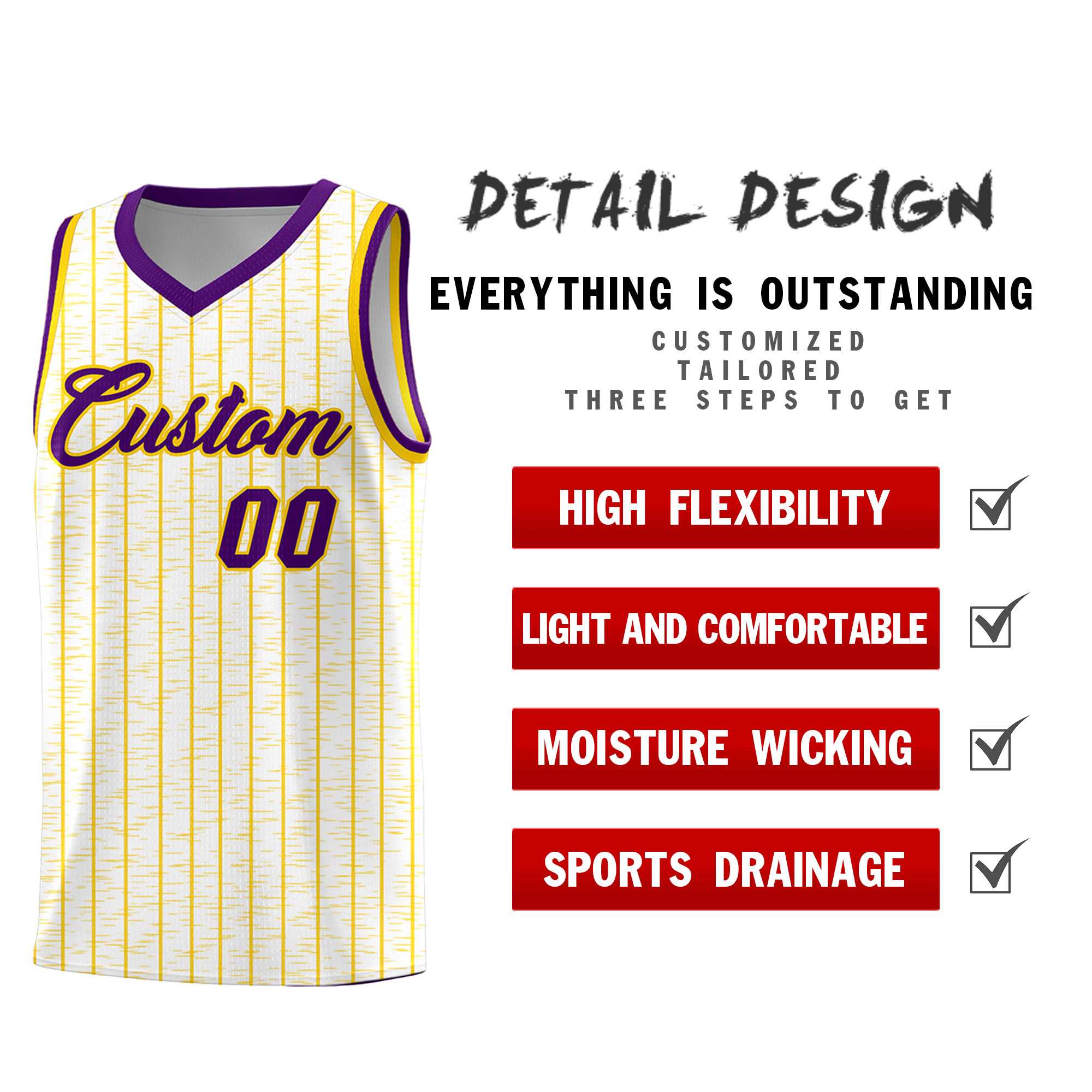 Custom White Custom Gray Pinstripe Retro Sets Uniform Basketball Jersey
