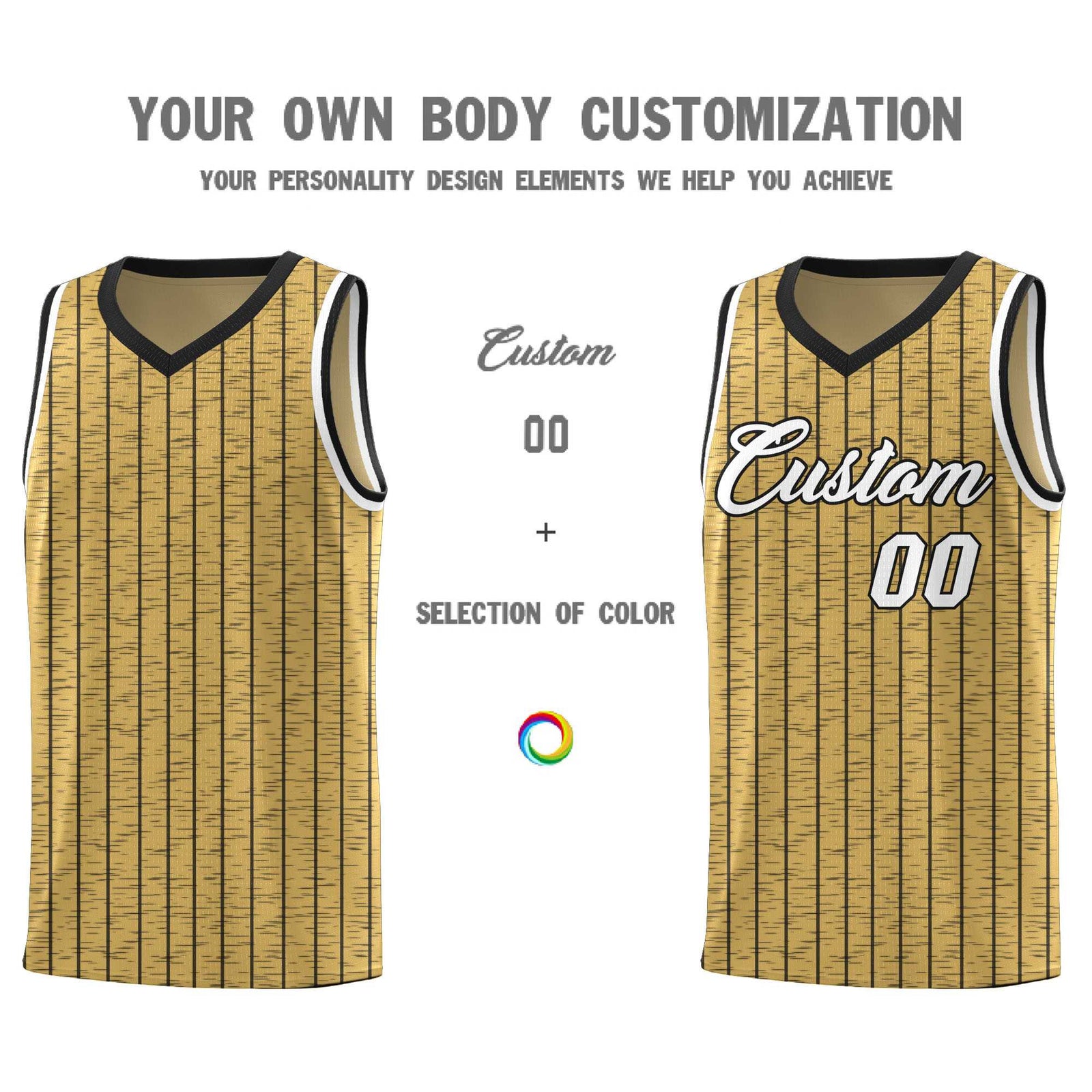 Custom Old Gold Custom Gray Pinstripe Retro Sets Uniform Basketball Jersey