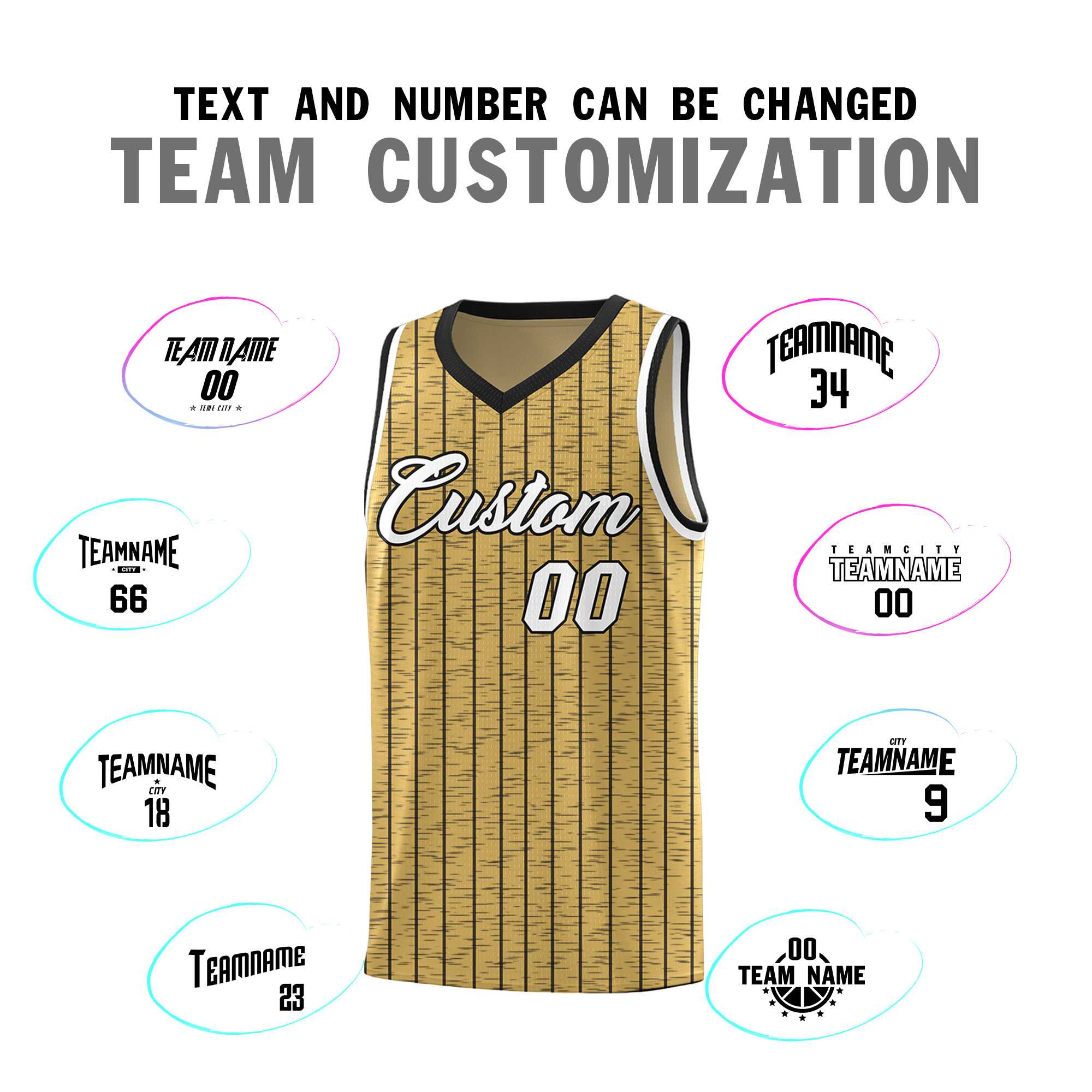 Custom Old Gold Custom Gray Pinstripe Retro Sets Uniform Basketball Jersey