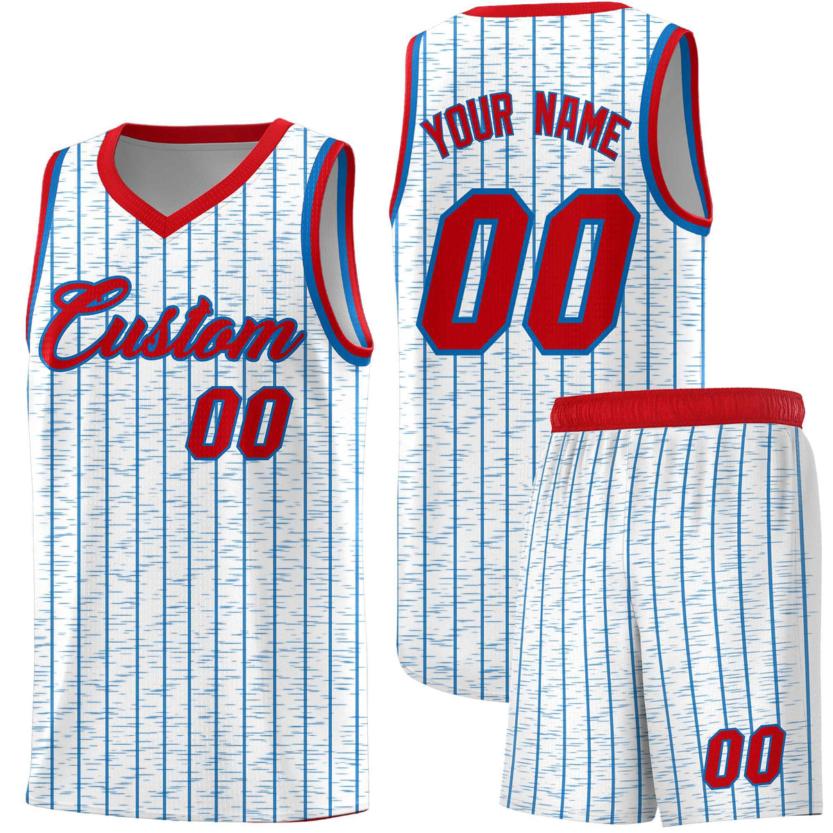 Custom White Custom Gray Pinstripe Retro Sets Uniform Basketball Jersey