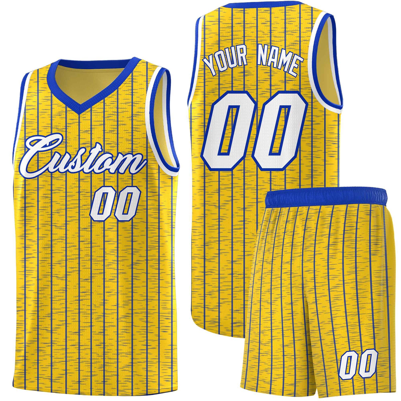 Custom Gold Custom Gray Pinstripe Retro Sets Uniform Basketball Jersey
