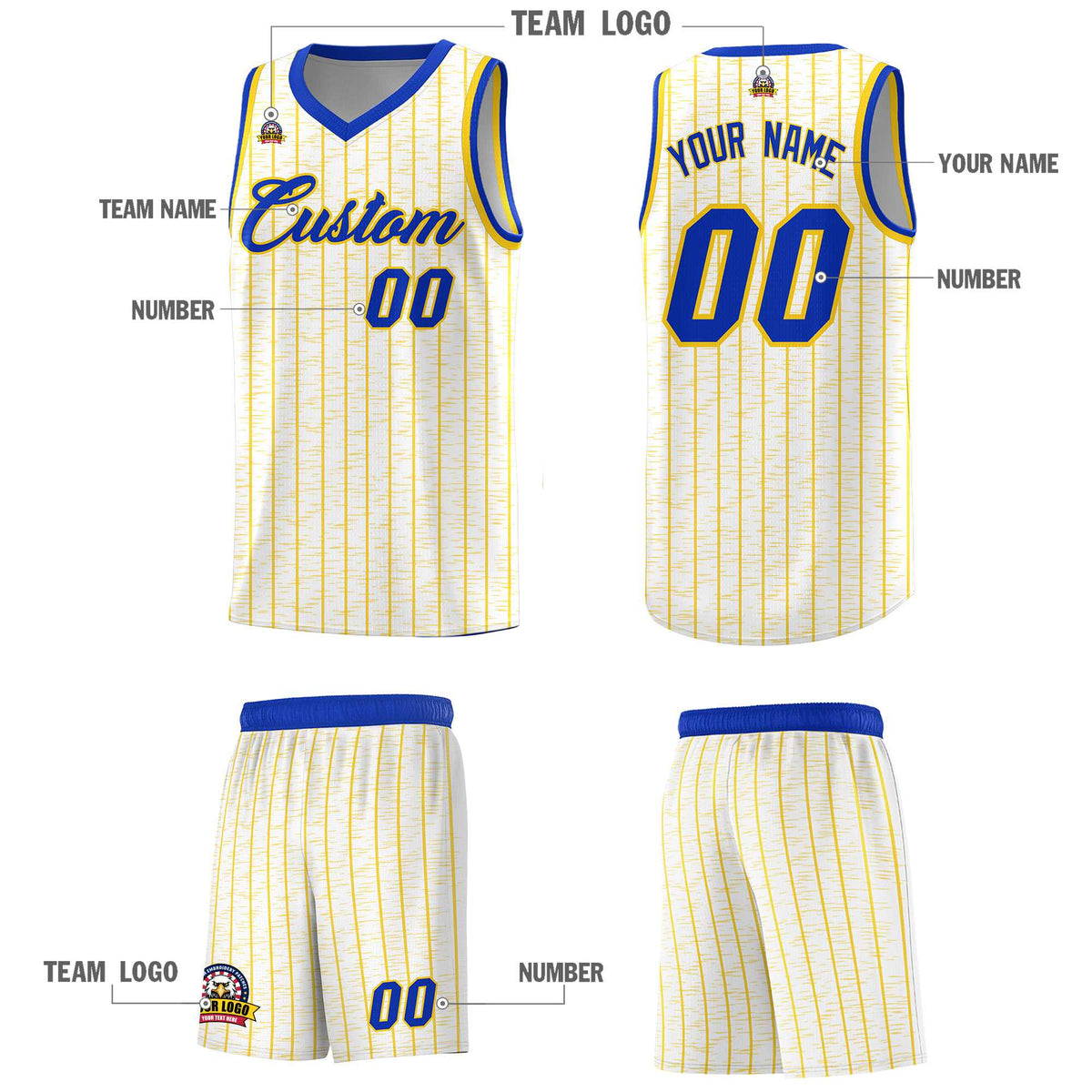 Custom White Custom Gray Pinstripe Retro Sets Uniform Basketball Jersey