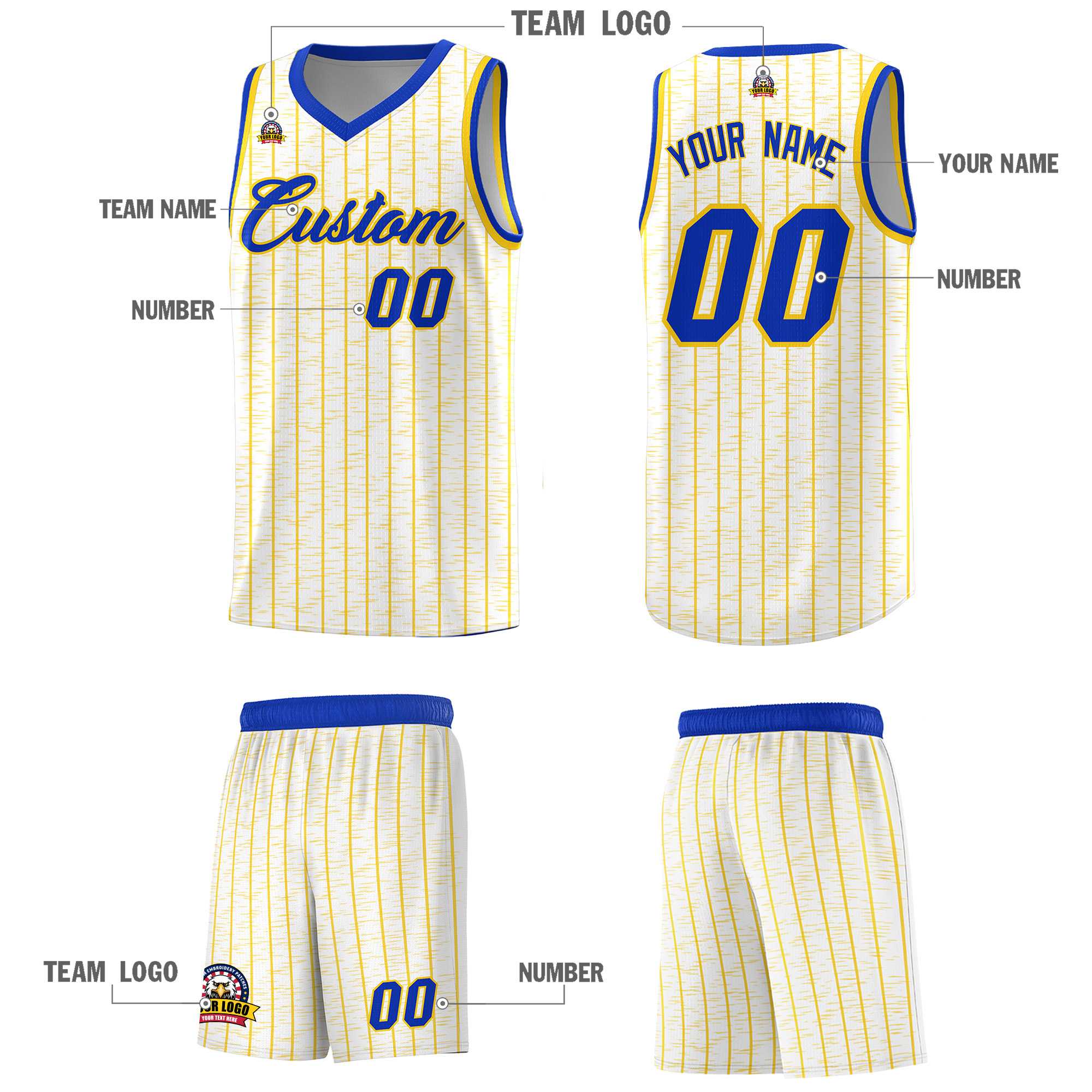 Custom White Custom Gray Pinstripe Retro Sets Uniform Basketball Jersey