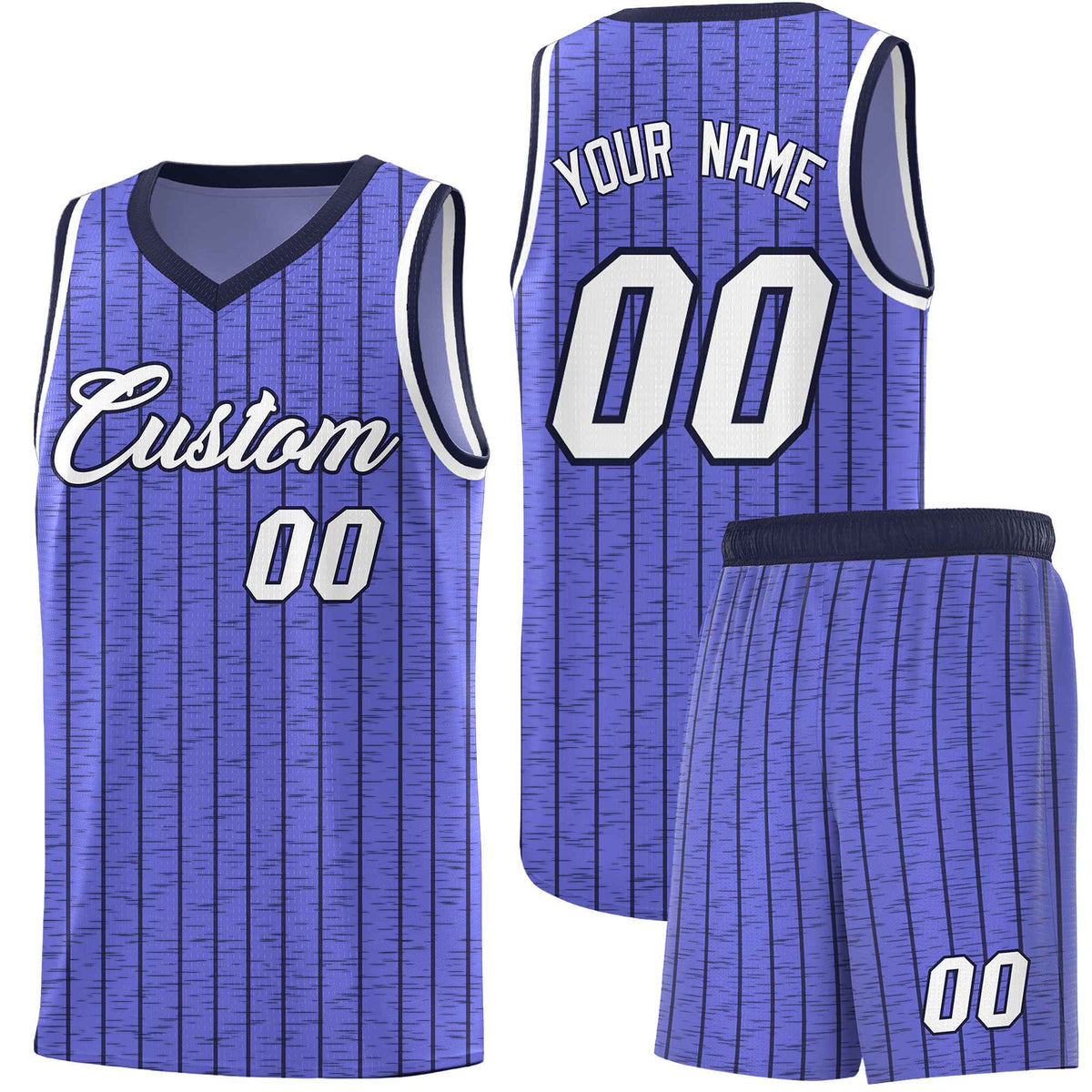 Custom Munsell Blue Custom Gray Pinstripe Retro Sets Uniform Basketball Jersey