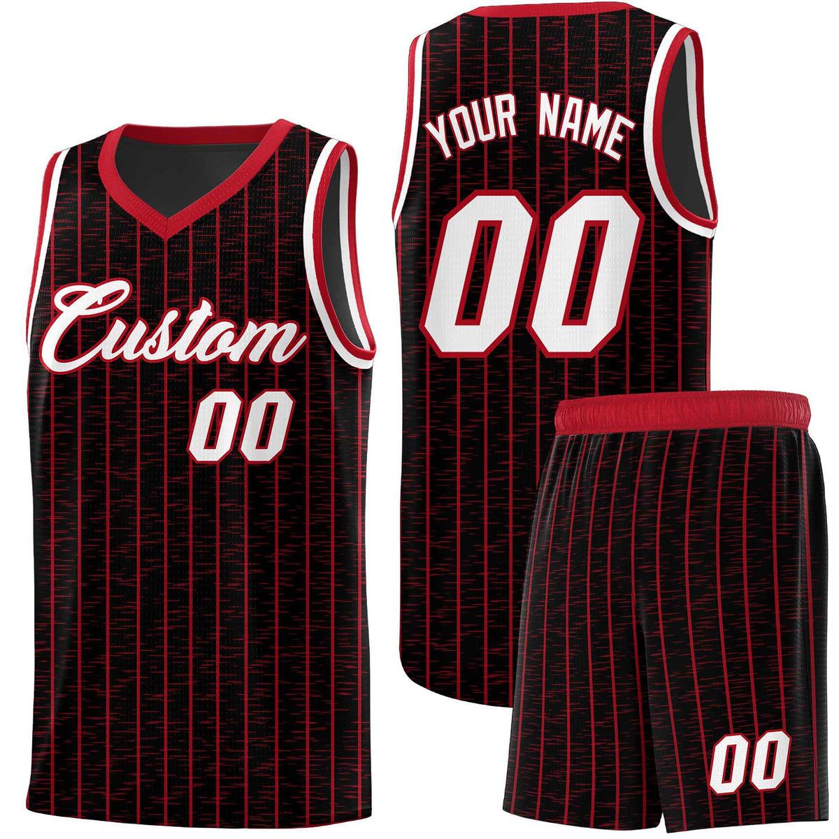 Custom Black Custom Gray Pinstripe Retro Sets Uniform Basketball Jersey