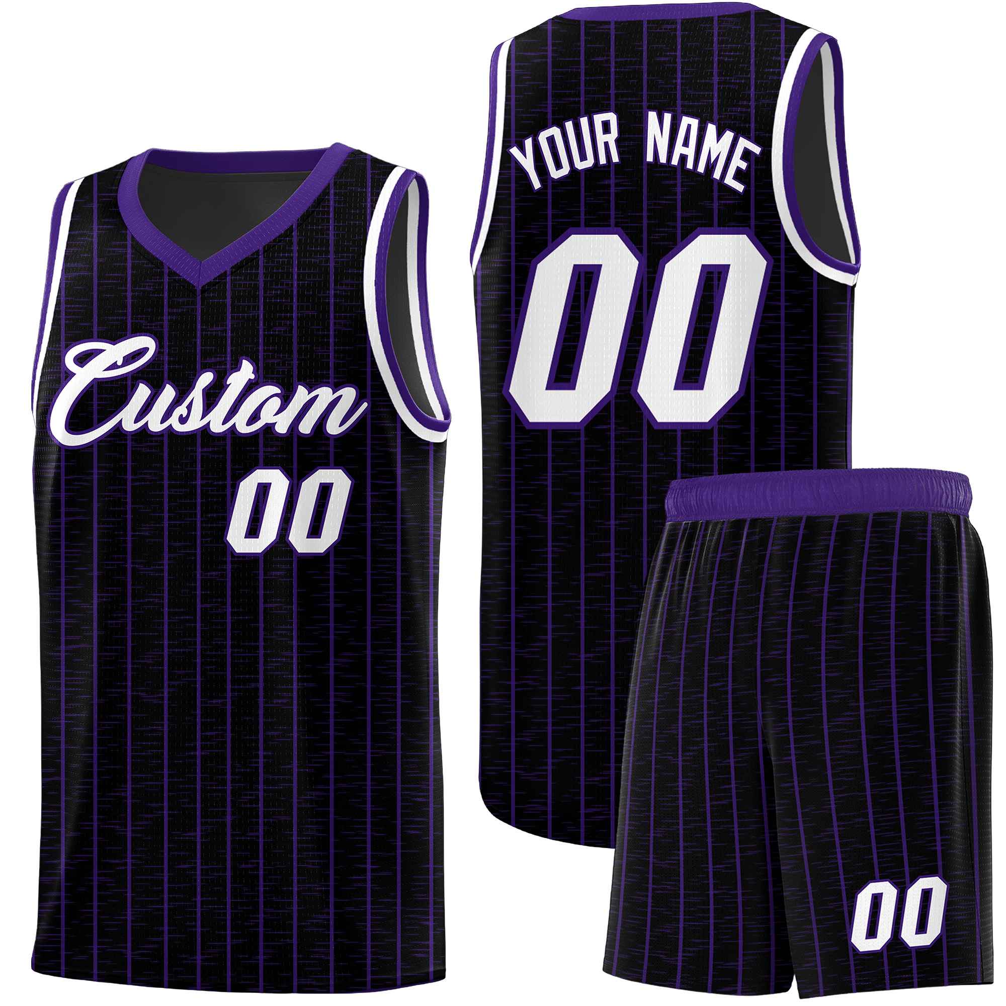 Custom Black Custom Gray Pinstripe Retro Sets Uniform Basketball Jersey