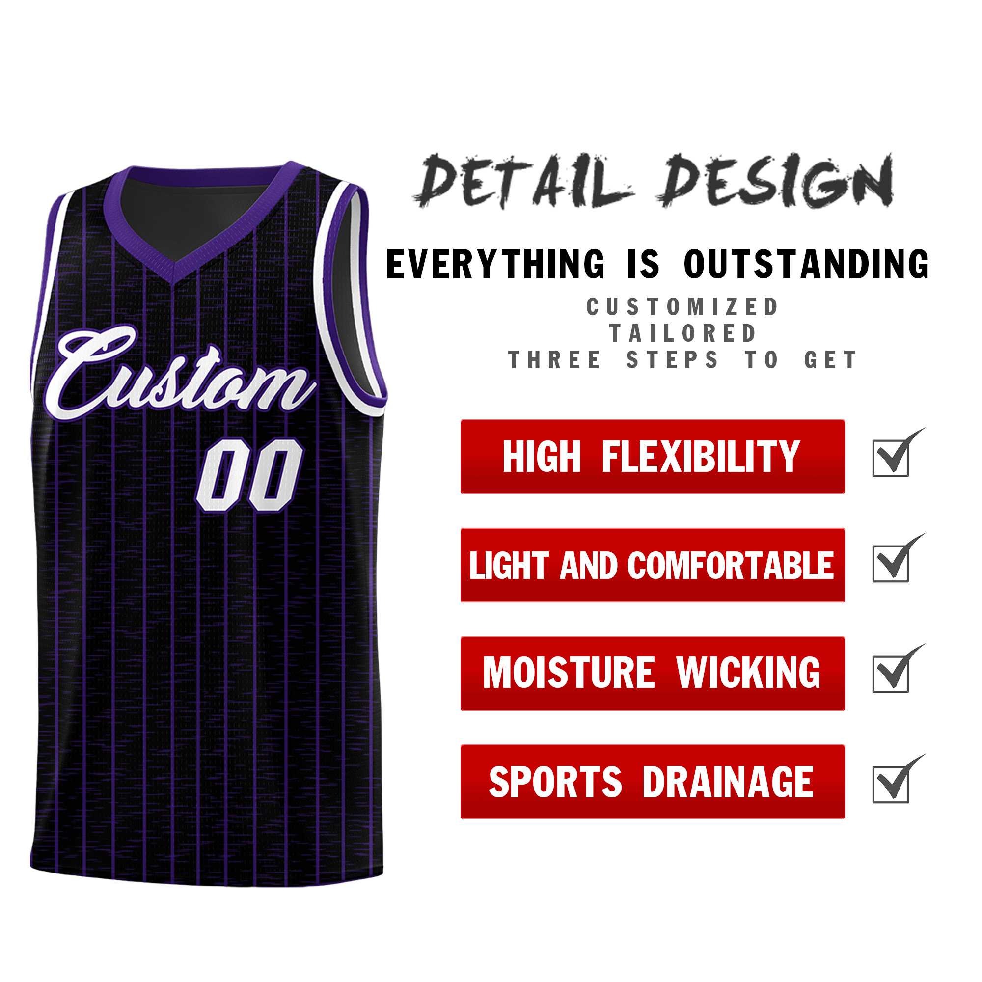 Custom Black Custom Gray Pinstripe Retro Sets Uniform Basketball Jersey