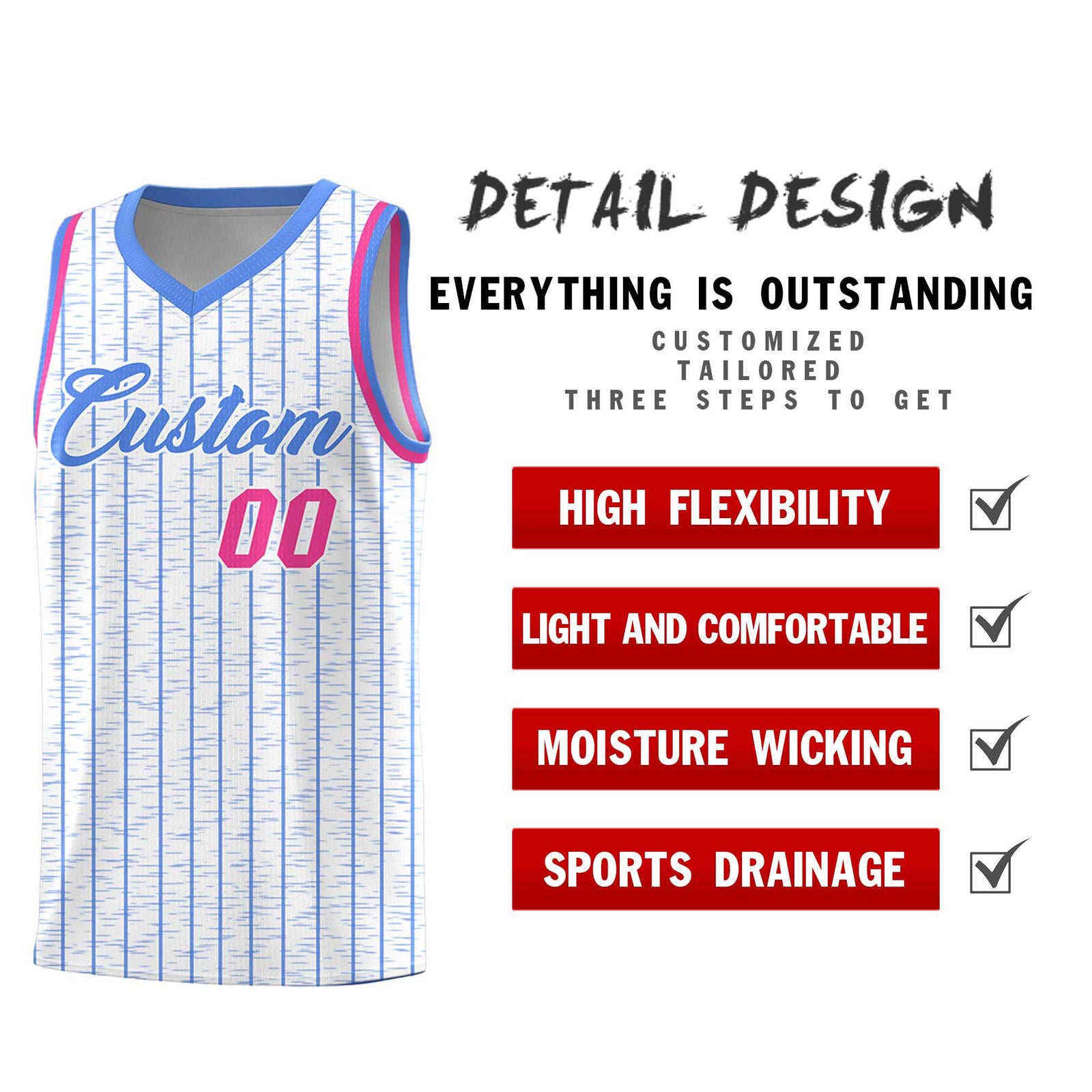 Custom White Custom Gray Pinstripe Retro Sets Uniform Basketball Jersey