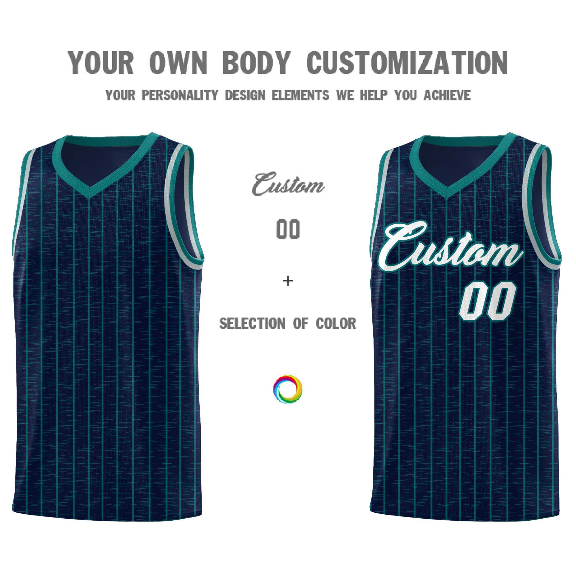 Custom Navy Custom Gray Pinstripe Retro Sets Uniform Basketball Jersey