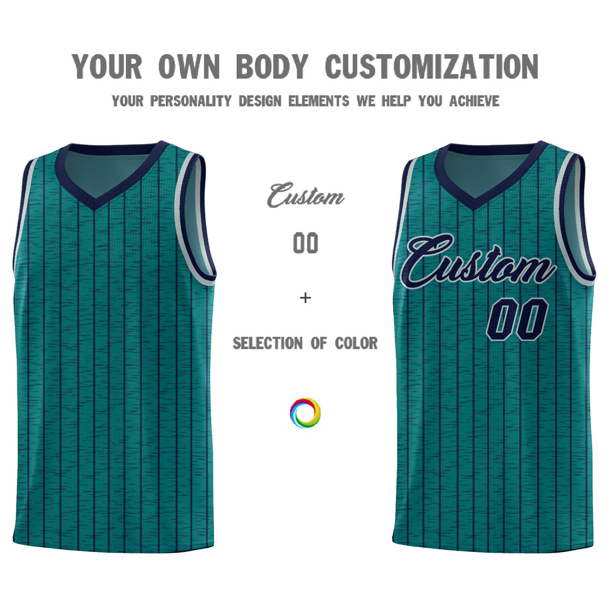 Custom Teal Custom Gray Pinstripe Retro Sets Uniform Basketball Jersey