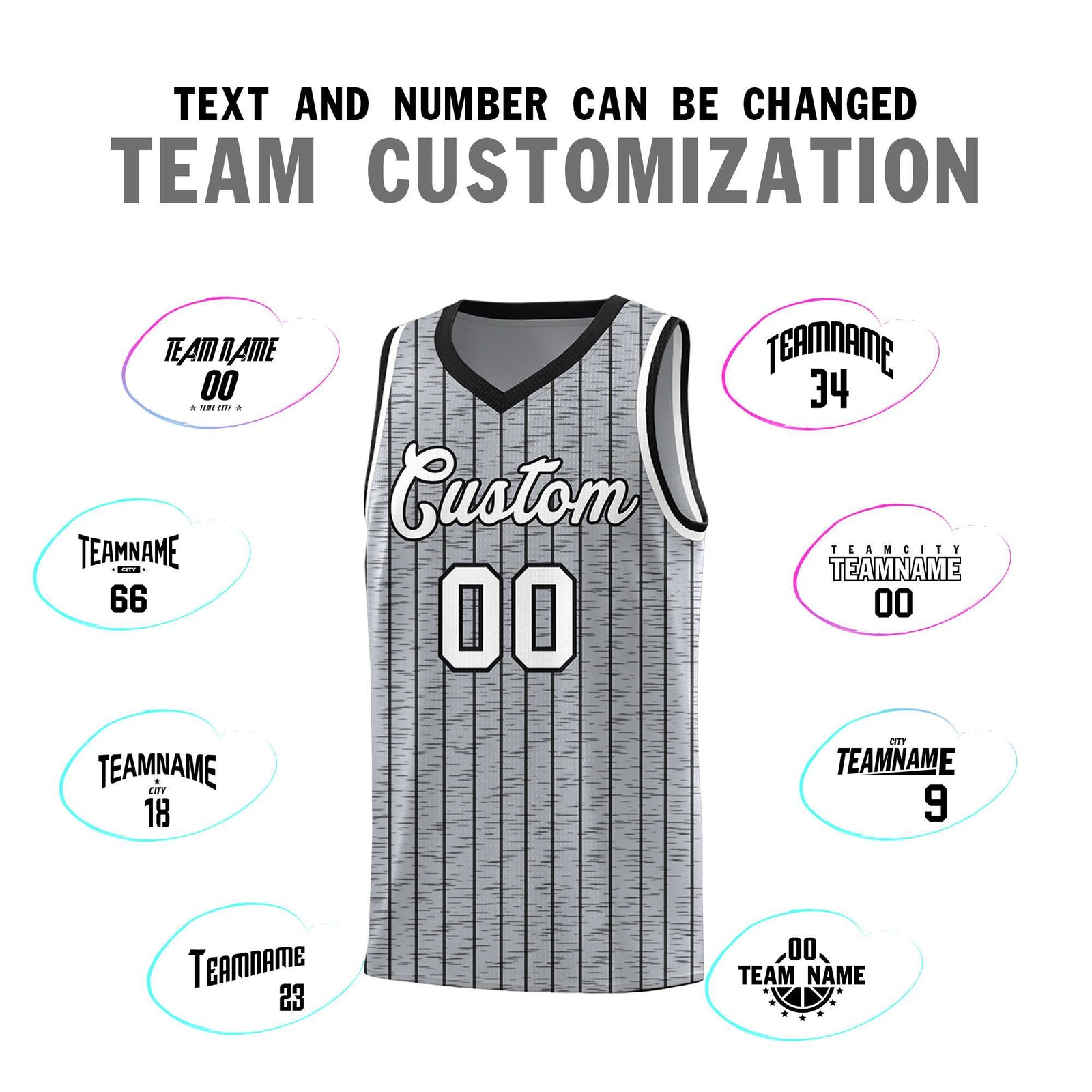 Custom Gray Custom Gray Pinstripe Retro Sets Uniform Basketball Jersey
