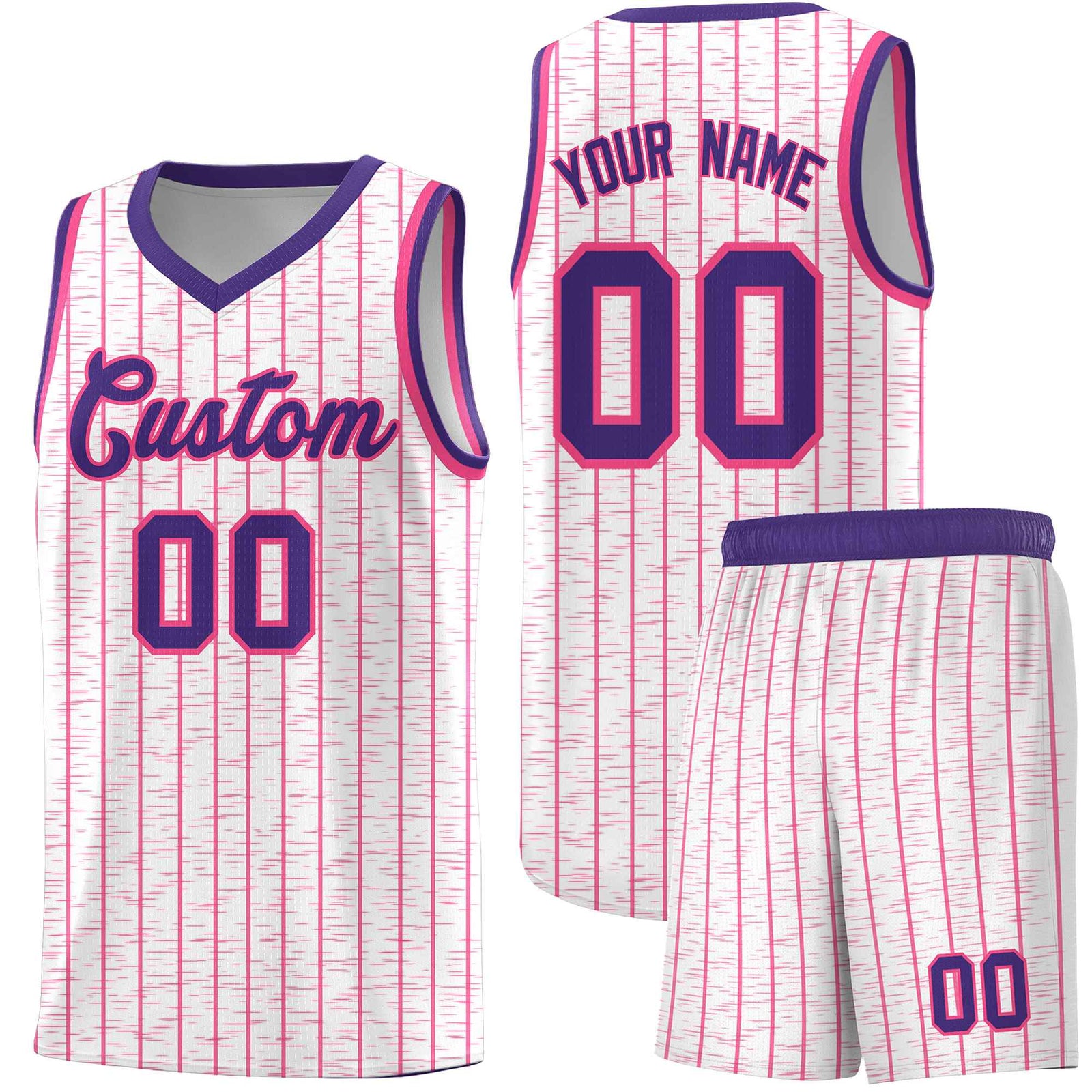 Custom White Custom Gray Pinstripe Retro Sets Uniform Basketball Jersey