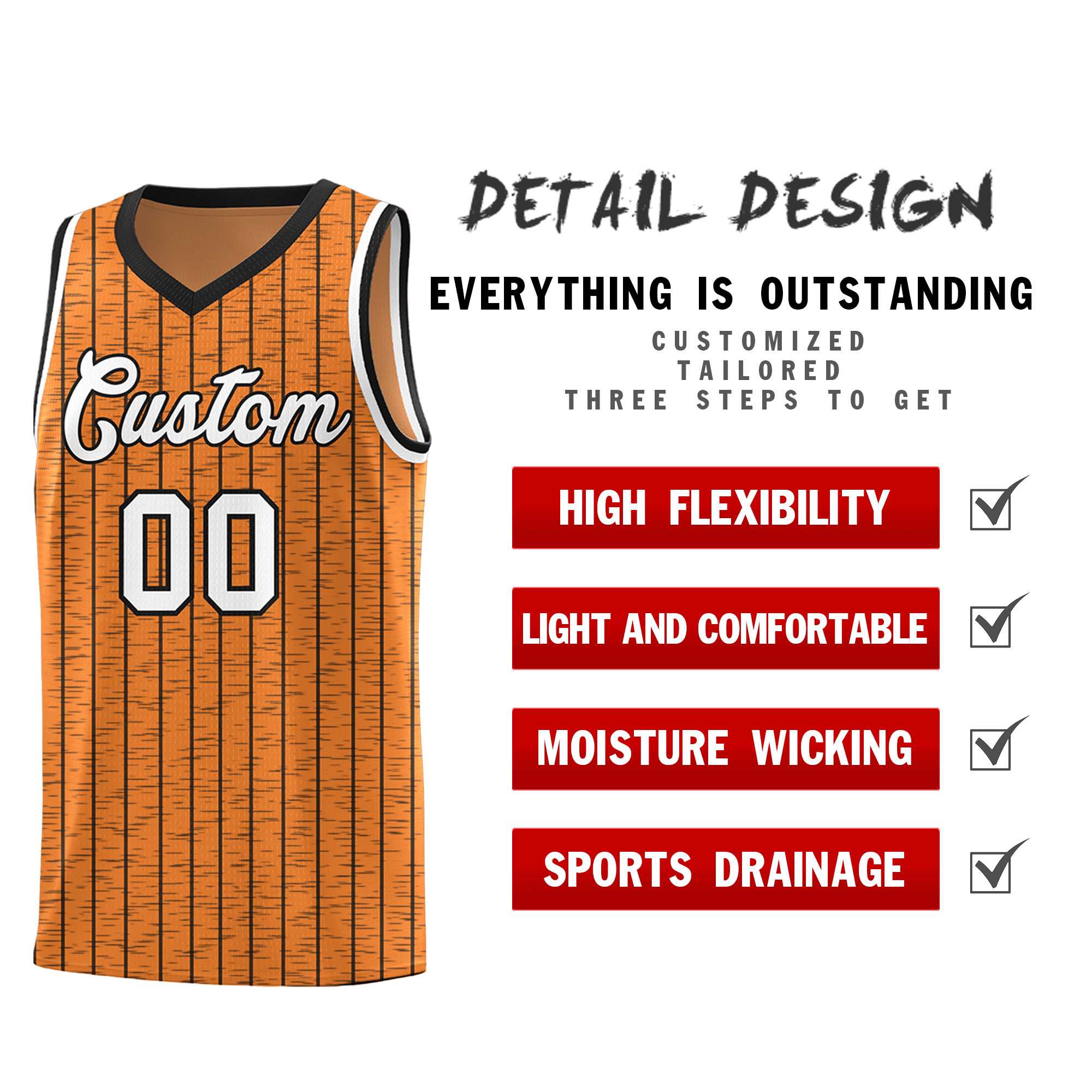 Custom Gold Orange Custom Gray Pinstripe Retro Sets Uniform Basketball Jersey