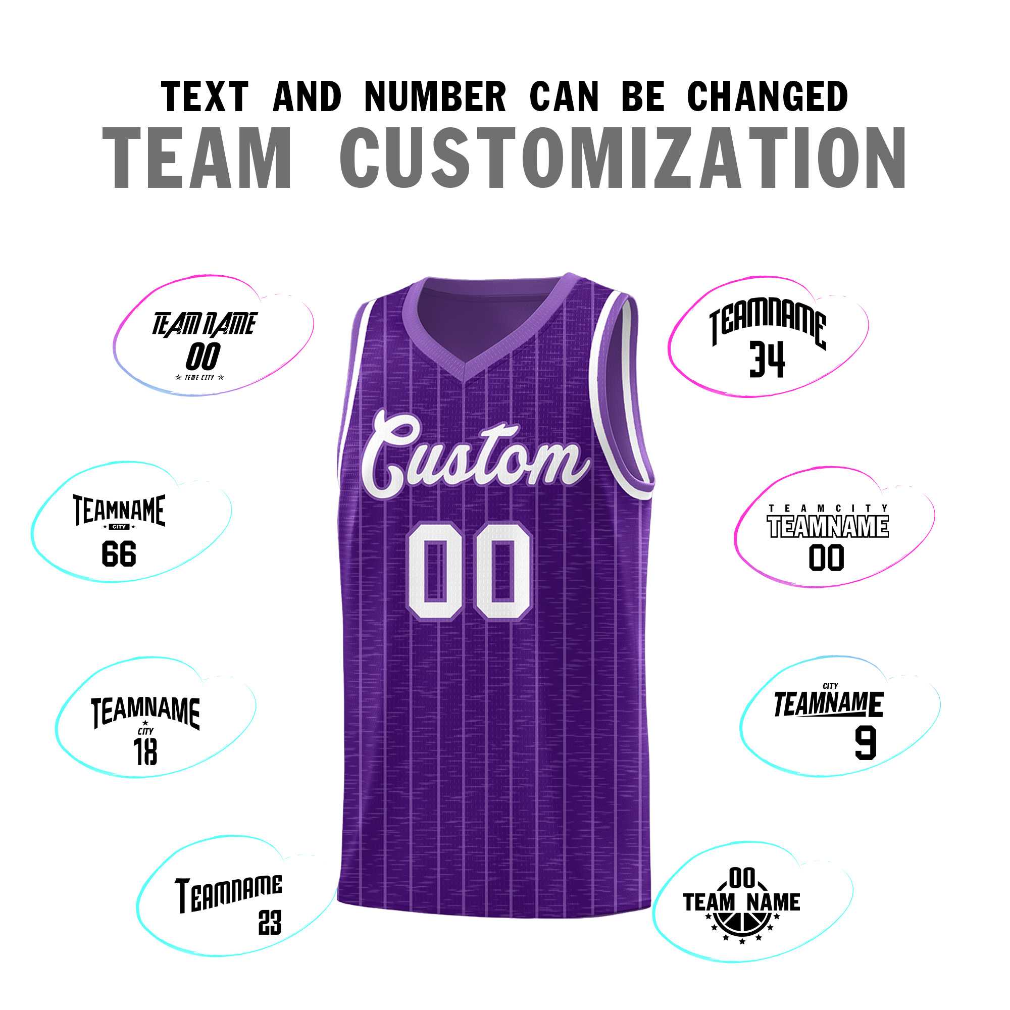 Custom Purple Custom Gray Pinstripe Retro Sets Uniform Basketball Jersey