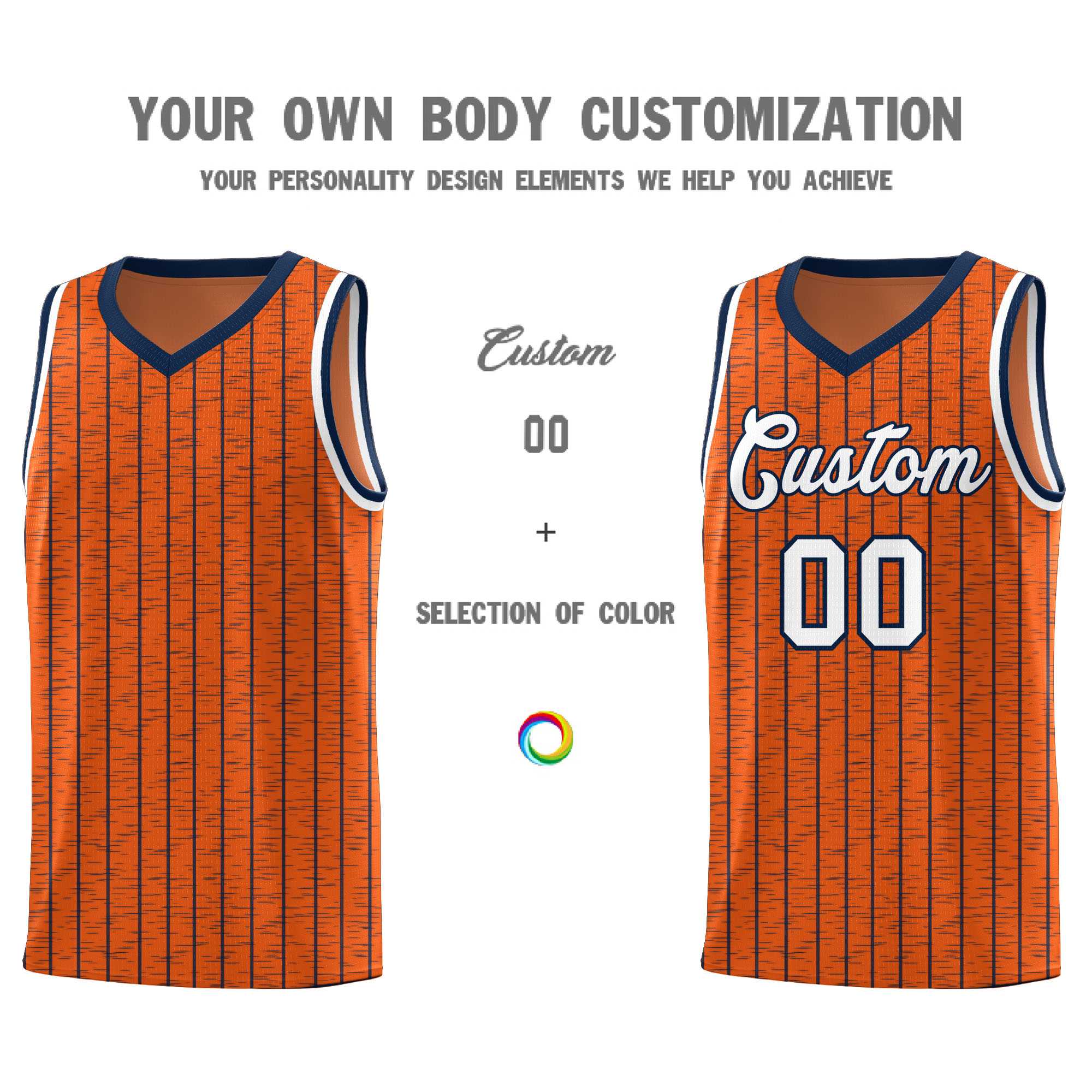 Custom Orange Custom Gray Pinstripe Retro Sets Uniform Basketball Jersey