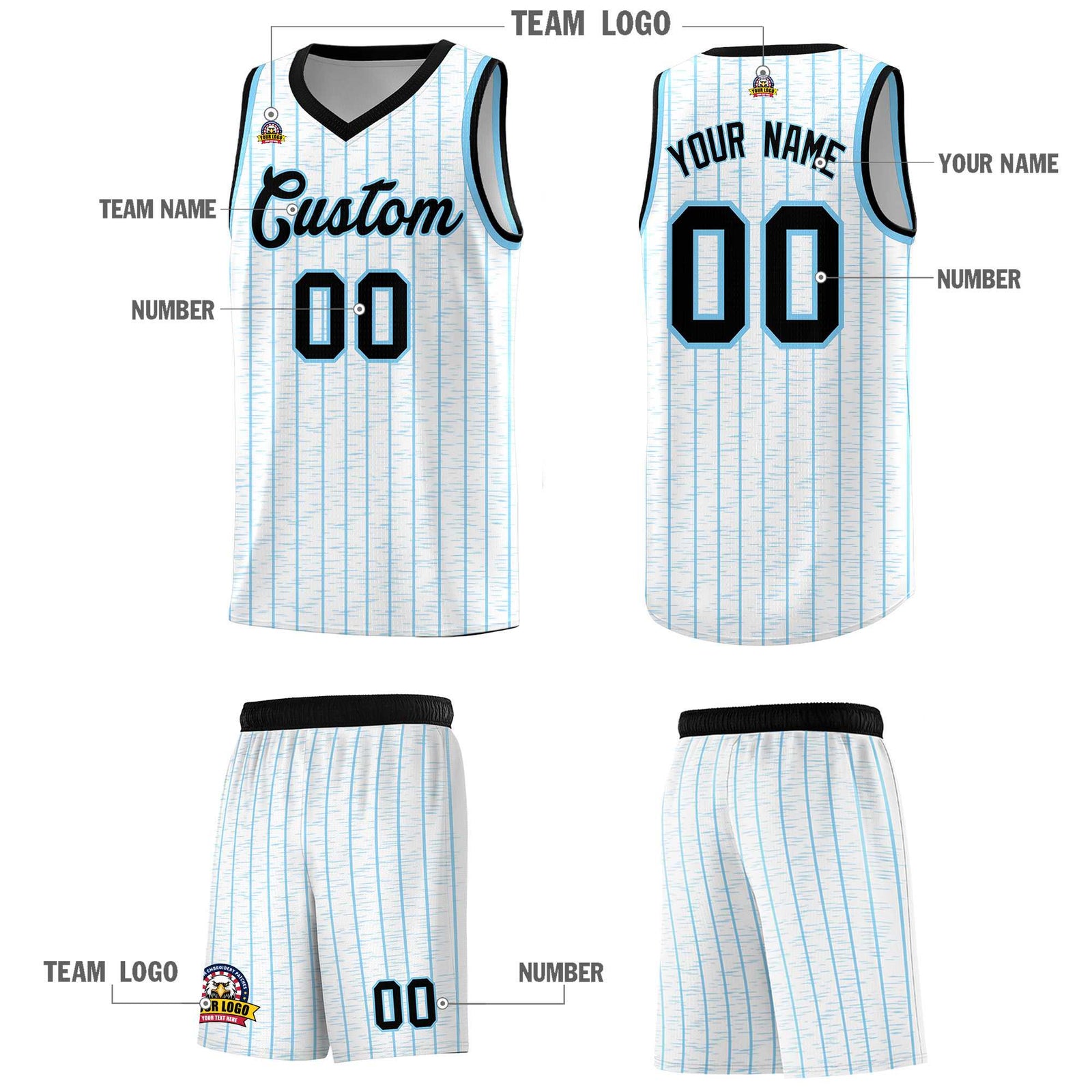 Custom White Custom Gray Pinstripe Retro Sets Uniform Basketball Jersey