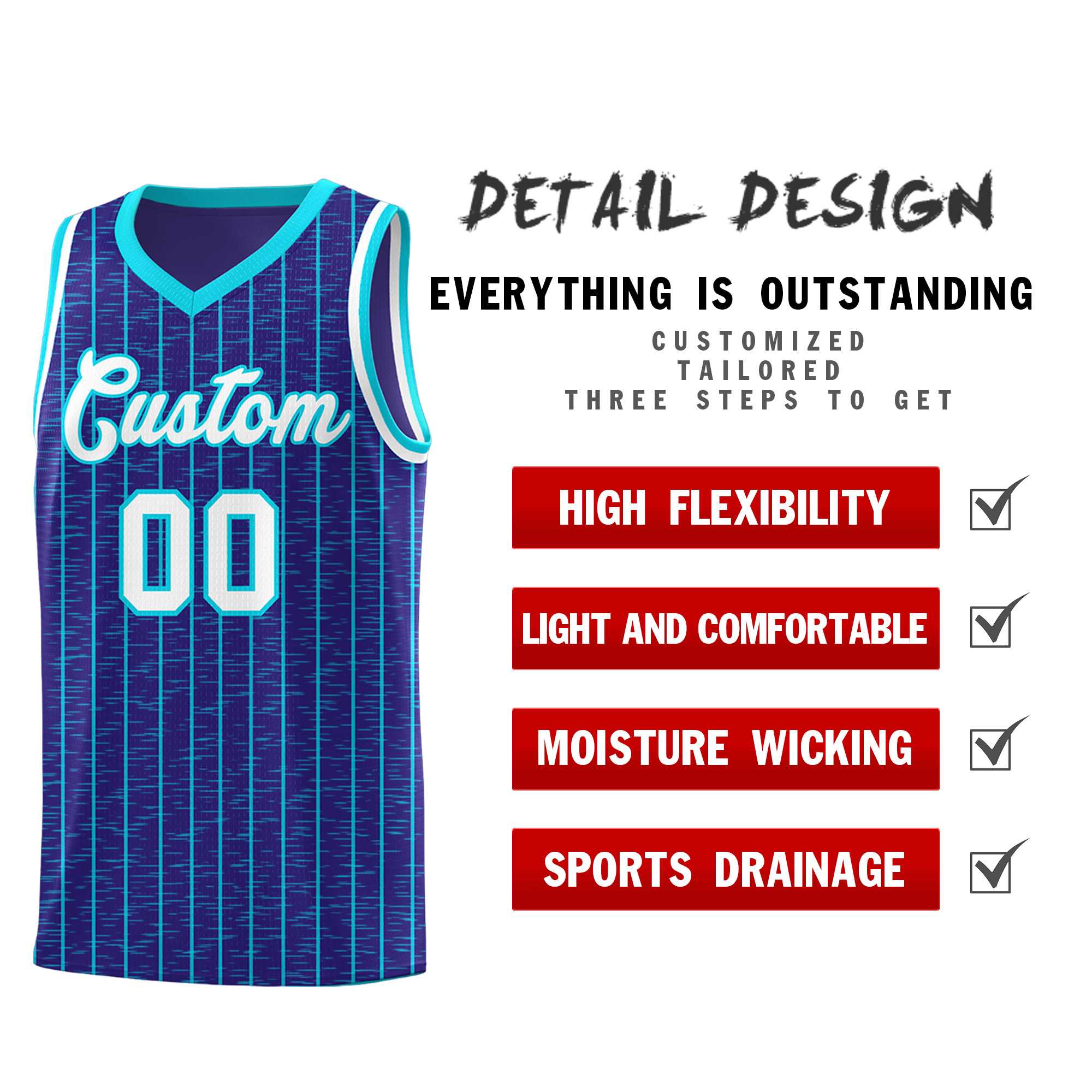 Custom Royal Custom Gray Pinstripe Retro Sets Uniform Basketball Jersey