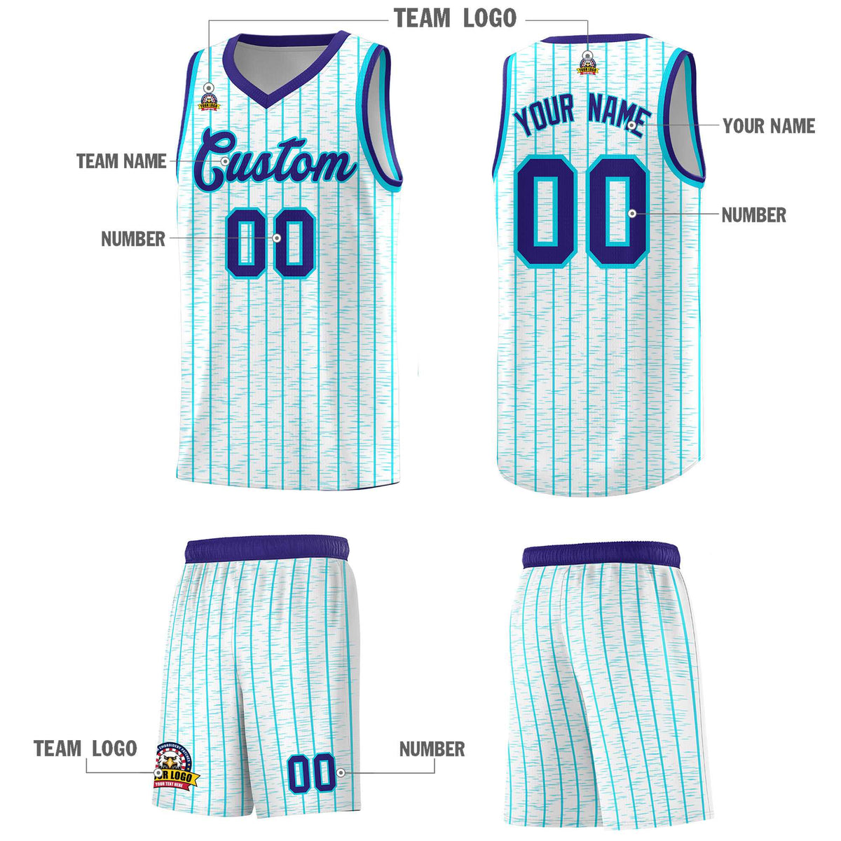 Custom White Custom Gray Pinstripe Retro Sets Uniform Basketball Jersey