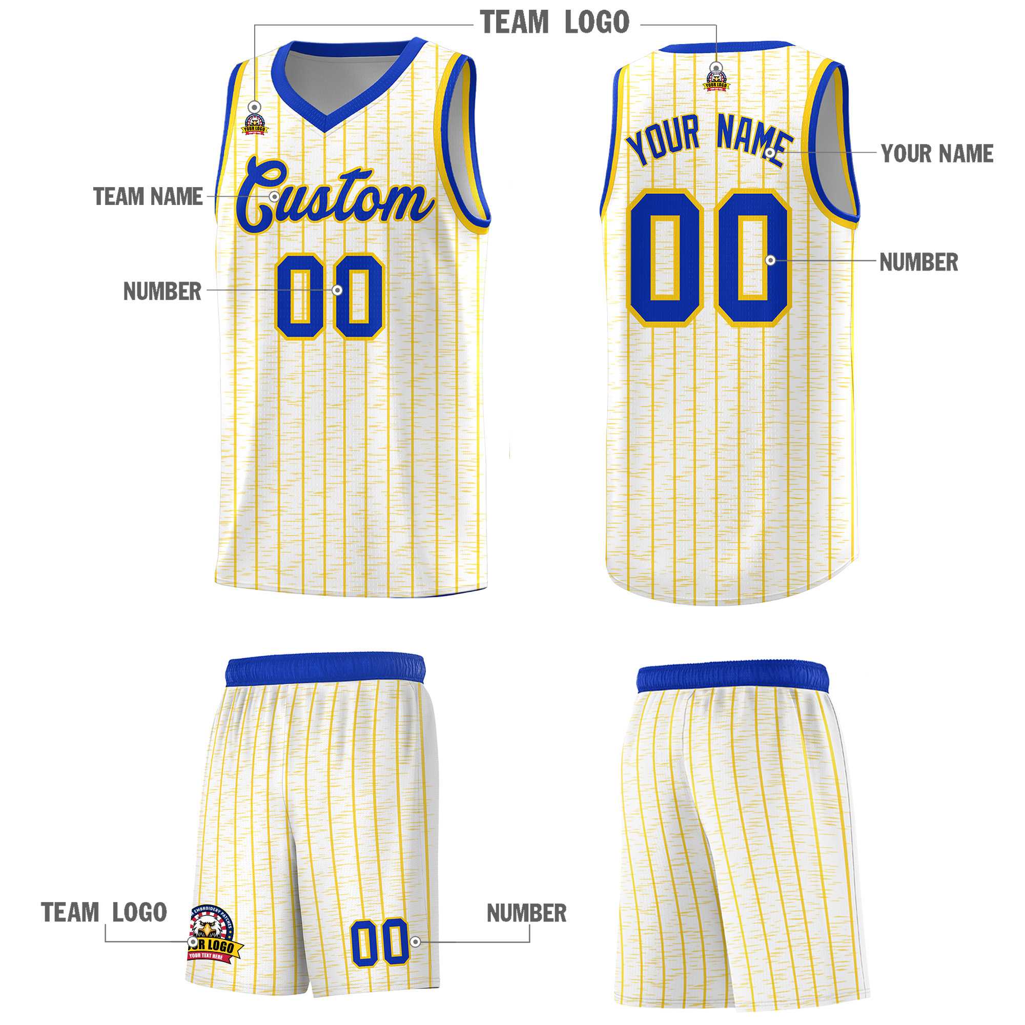 Custom White Custom Gray Pinstripe Retro Sets Uniform Basketball Jersey