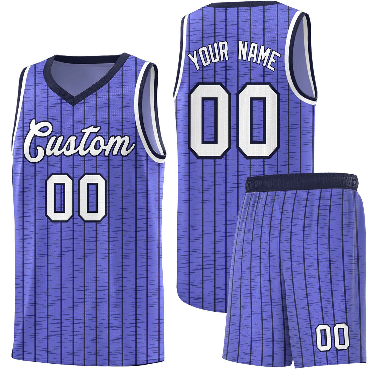 Custom Munsell Blue Custom Gray Pinstripe Retro Sets Uniform Basketball Jersey