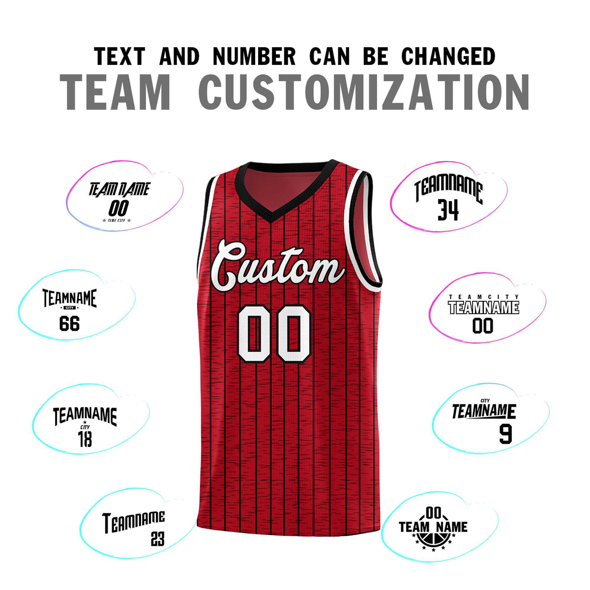 Custom Red Custom Gray Pinstripe Retro Sets Uniform Basketball Jersey