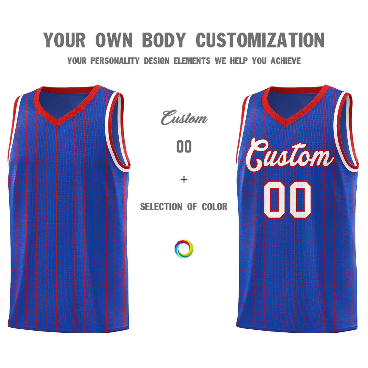 Custom Royal Blue Custom Gray Pinstripe Retro Sets Uniform Basketball Jersey