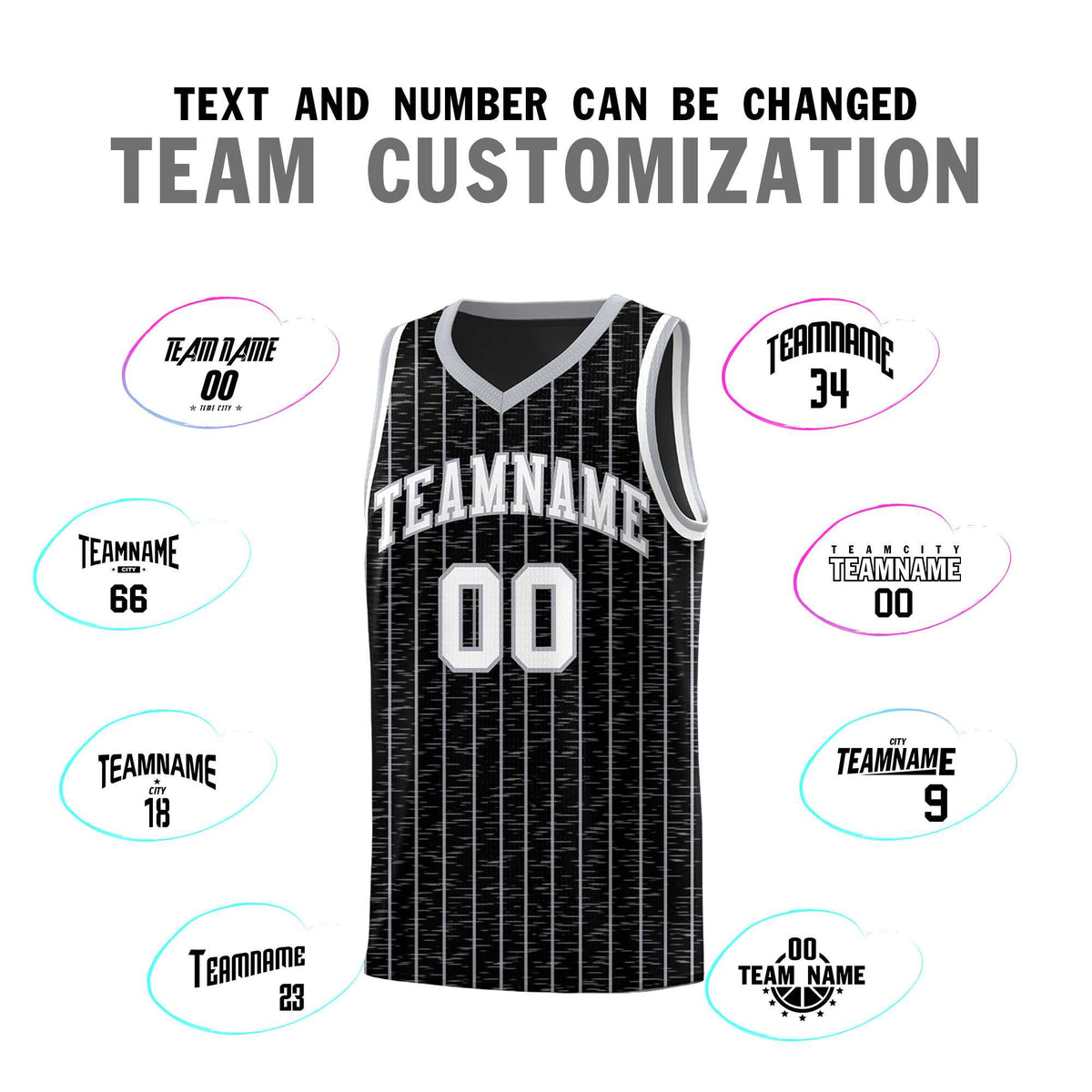 Custom Black Custom Gray Pinstripe Retro Sets Uniform Basketball Jersey