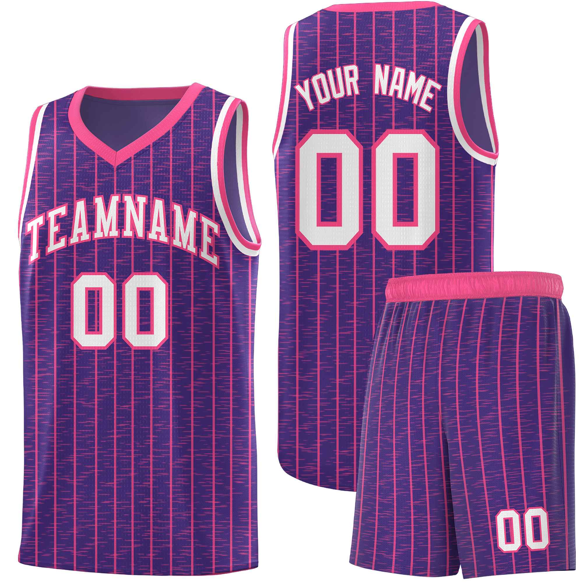 Custom Purple Custom Gray Pinstripe Retro Sets Uniform Basketball Jersey