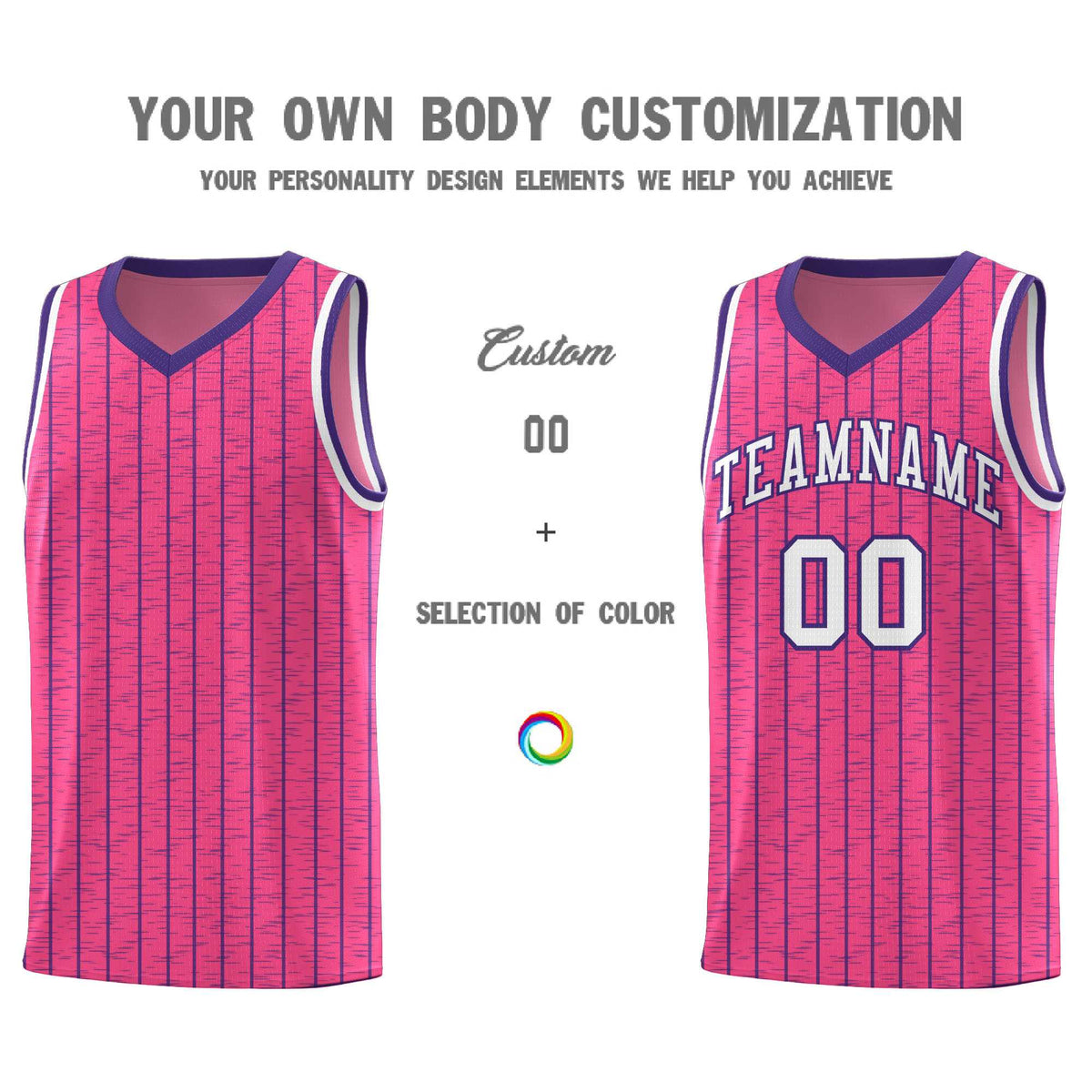 Custom Pink Custom Gray Pinstripe Retro Sets Uniform Basketball Jersey