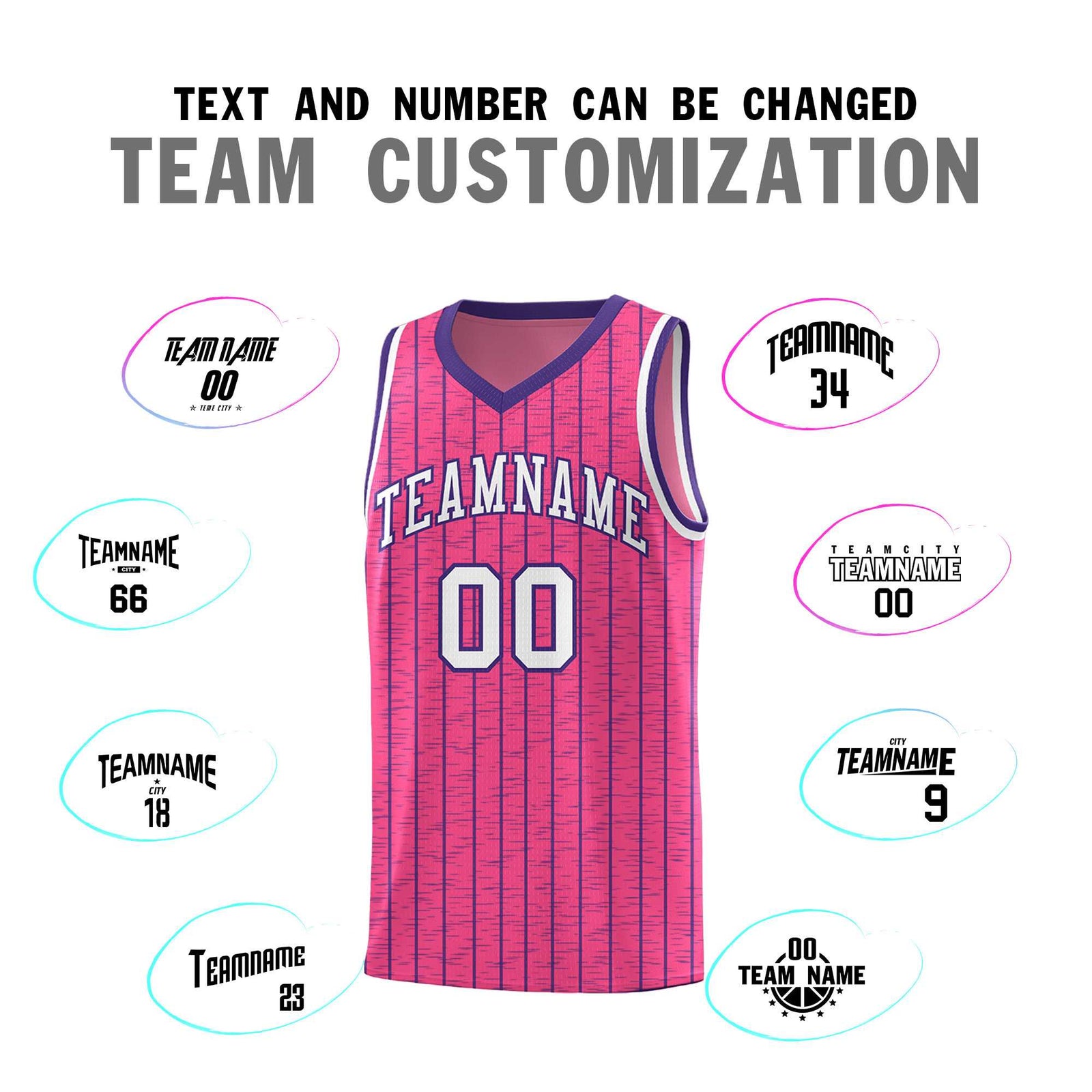 Custom Pink Custom Gray Pinstripe Retro Sets Uniform Basketball Jersey