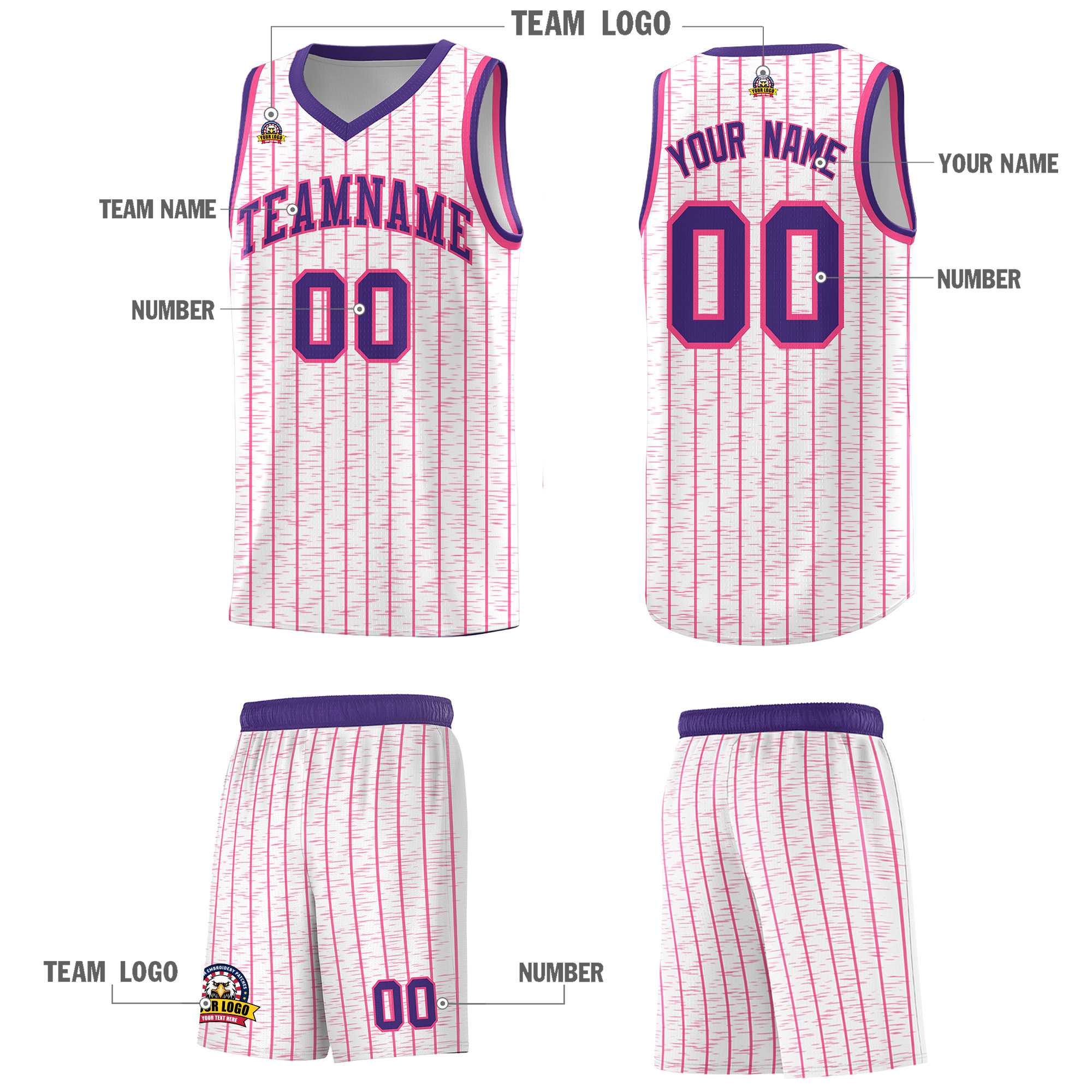 Custom White Custom Gray Pinstripe Retro Sets Uniform Basketball Jersey