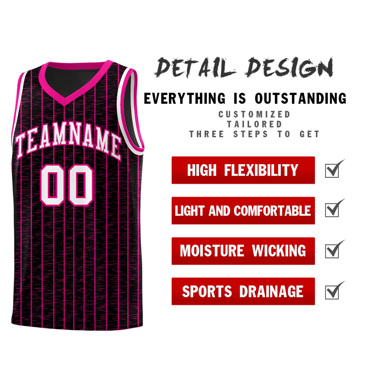 Custom Black Custom Gray Pinstripe Retro Sets Uniform Basketball Jersey