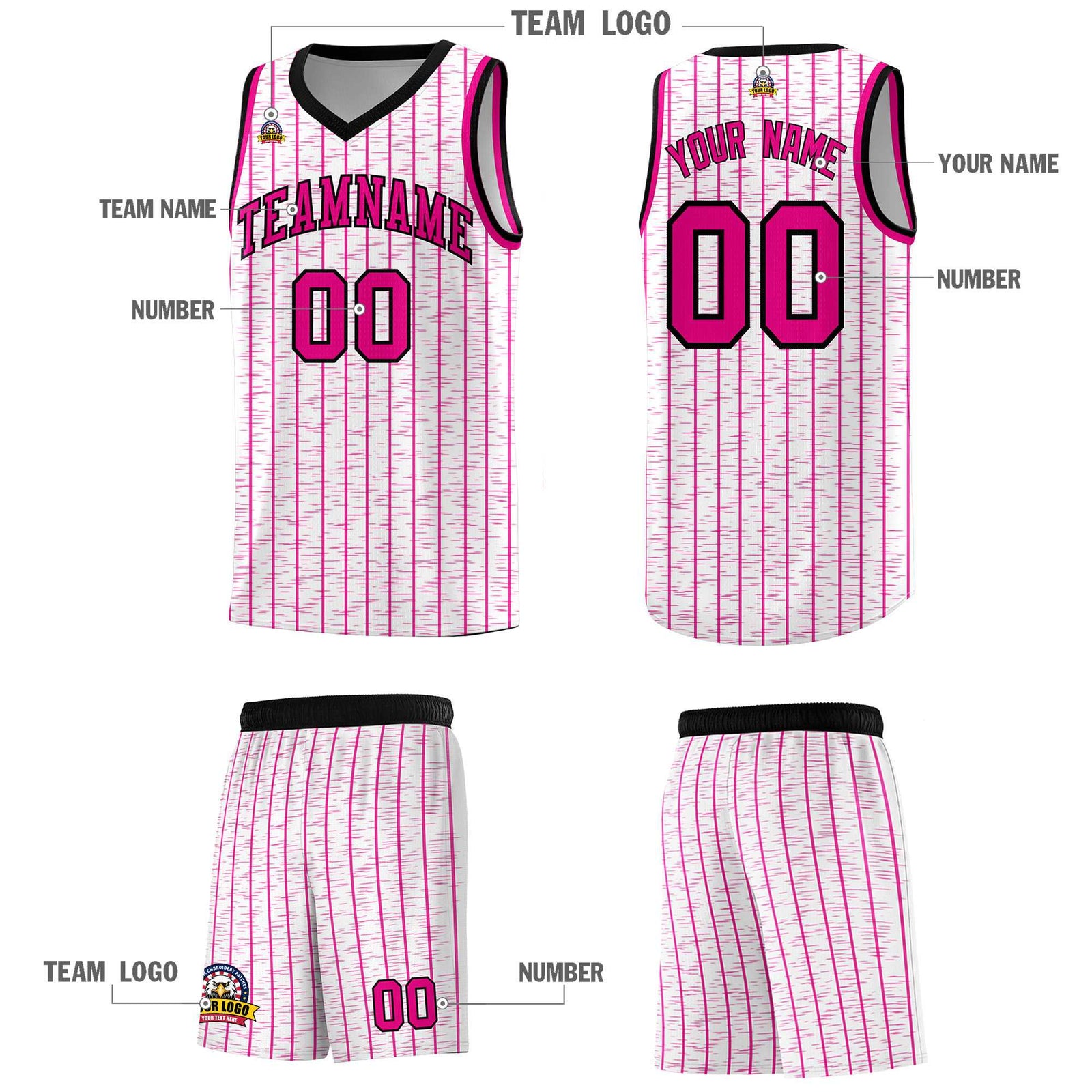 Custom White Custom Gray Pinstripe Retro Sets Uniform Basketball Jersey