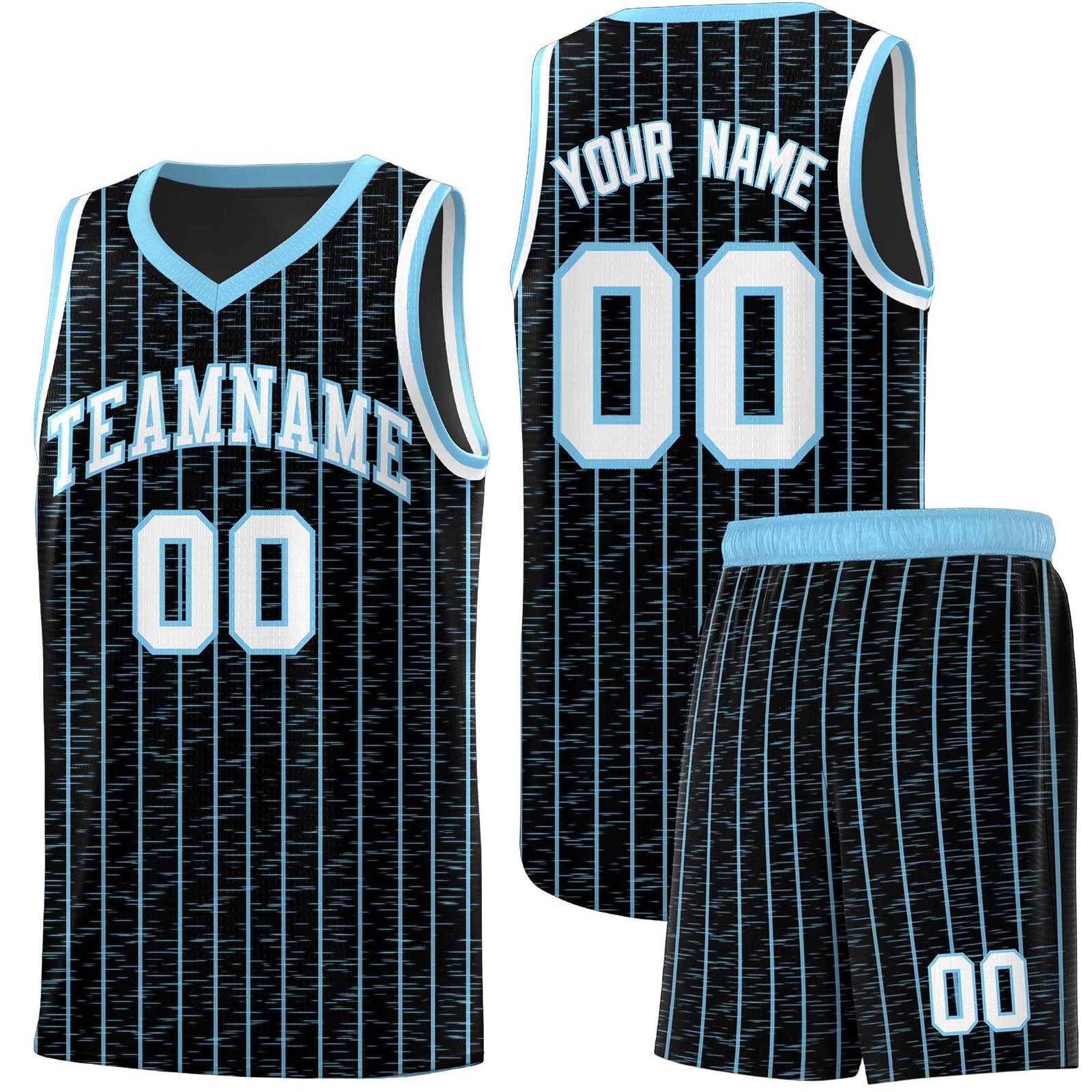 Custom Black Custom Gray Pinstripe Retro Sets Uniform Basketball Jersey