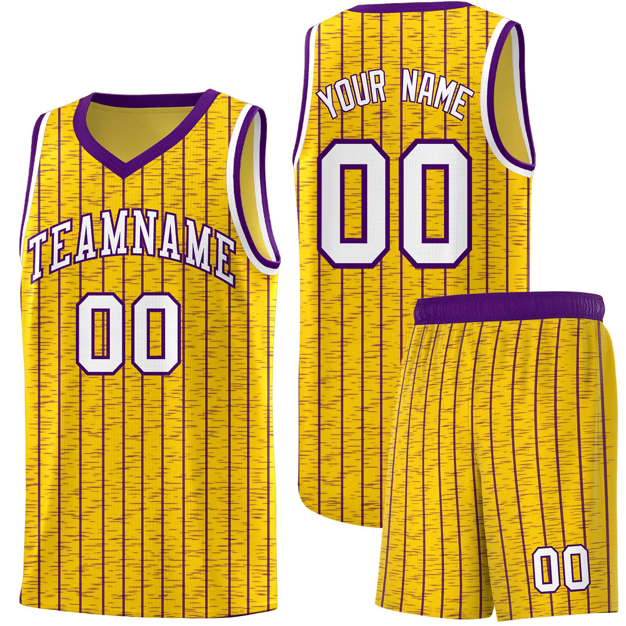 Custom Gold Custom Gray Pinstripe Retro Sets Uniform Basketball Jersey