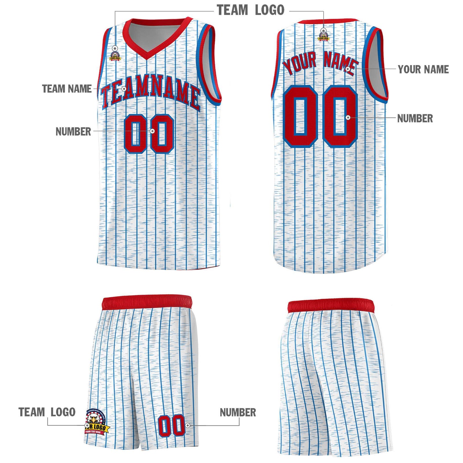 Custom White Custom Gray Pinstripe Retro Sets Uniform Basketball Jersey