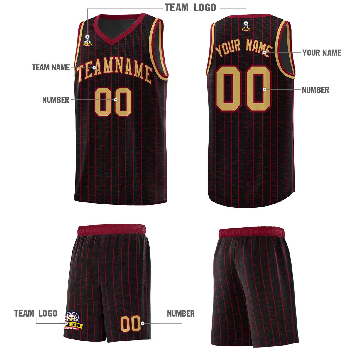 Custom Black Custom Gray Pinstripe Retro Sets Uniform Basketball Jersey