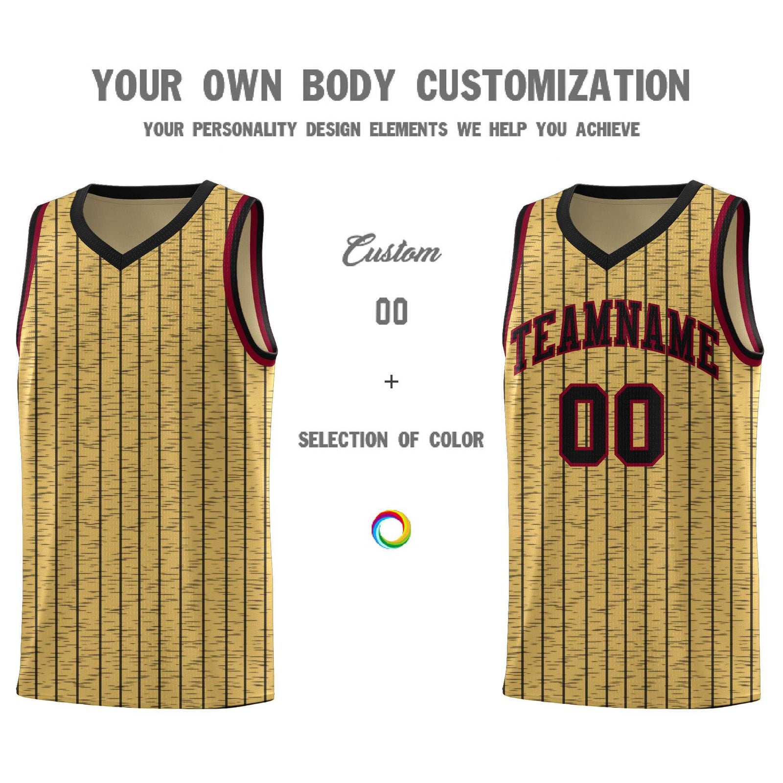 Custom Old Gold Custom Gray Pinstripe Retro Sets Uniform Basketball Jersey