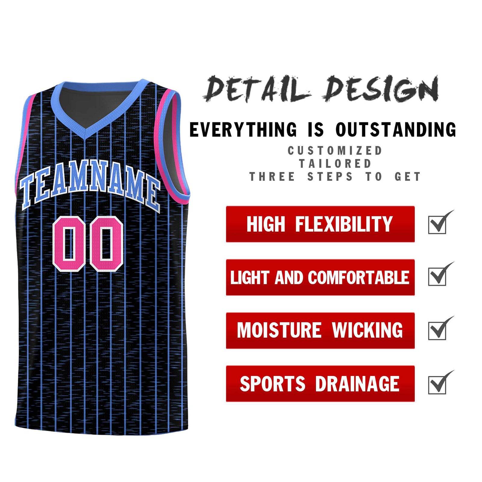 Custom Black Custom Gray Pinstripe Retro Sets Uniform Basketball Jersey