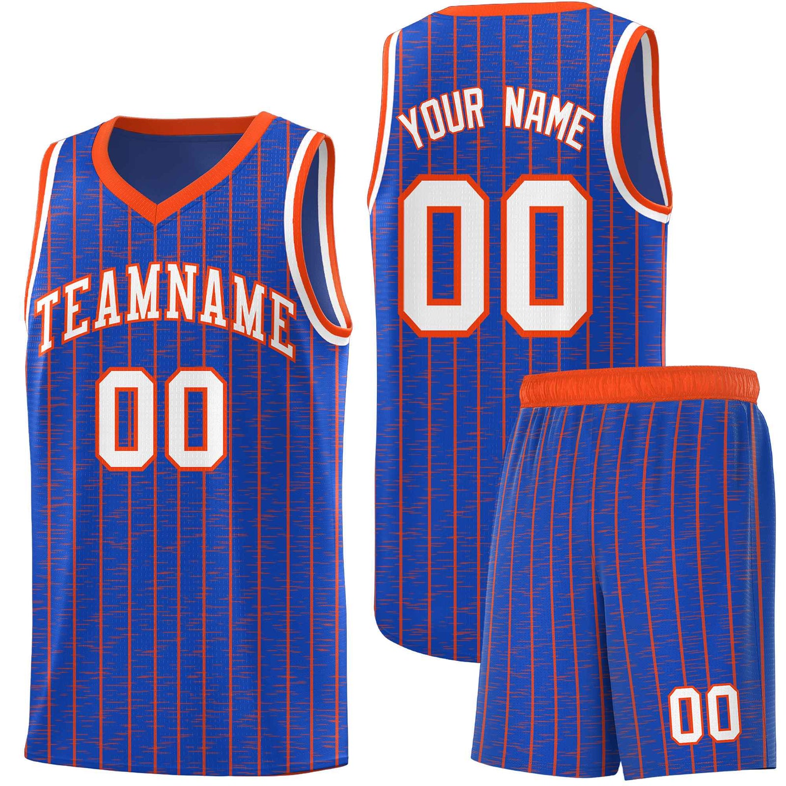 Custom Royal Blue Custom Gray Pinstripe Retro Sets Uniform Basketball Jersey