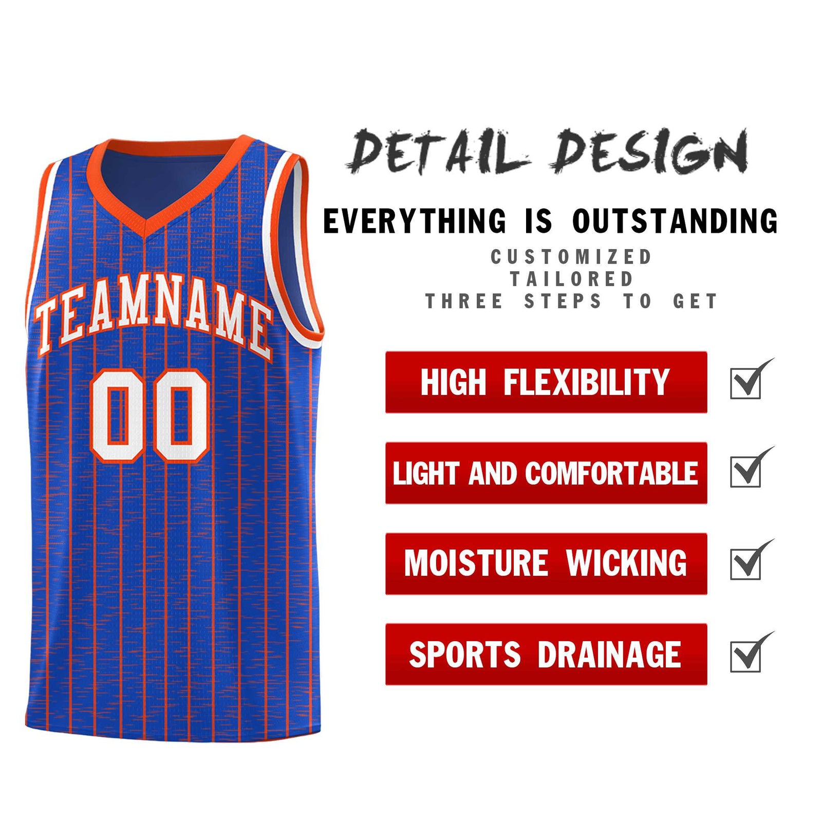 Custom Royal Blue Custom Gray Pinstripe Retro Sets Uniform Basketball Jersey