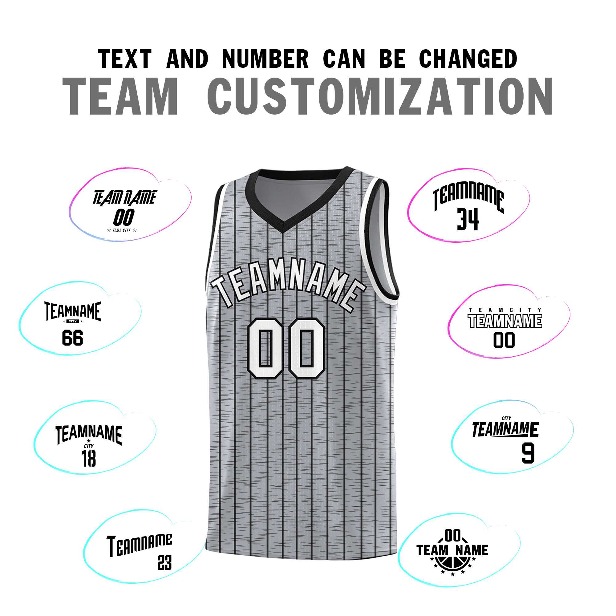 Custom Gray Custom Gray Pinstripe Retro Sets Uniform Basketball Jersey